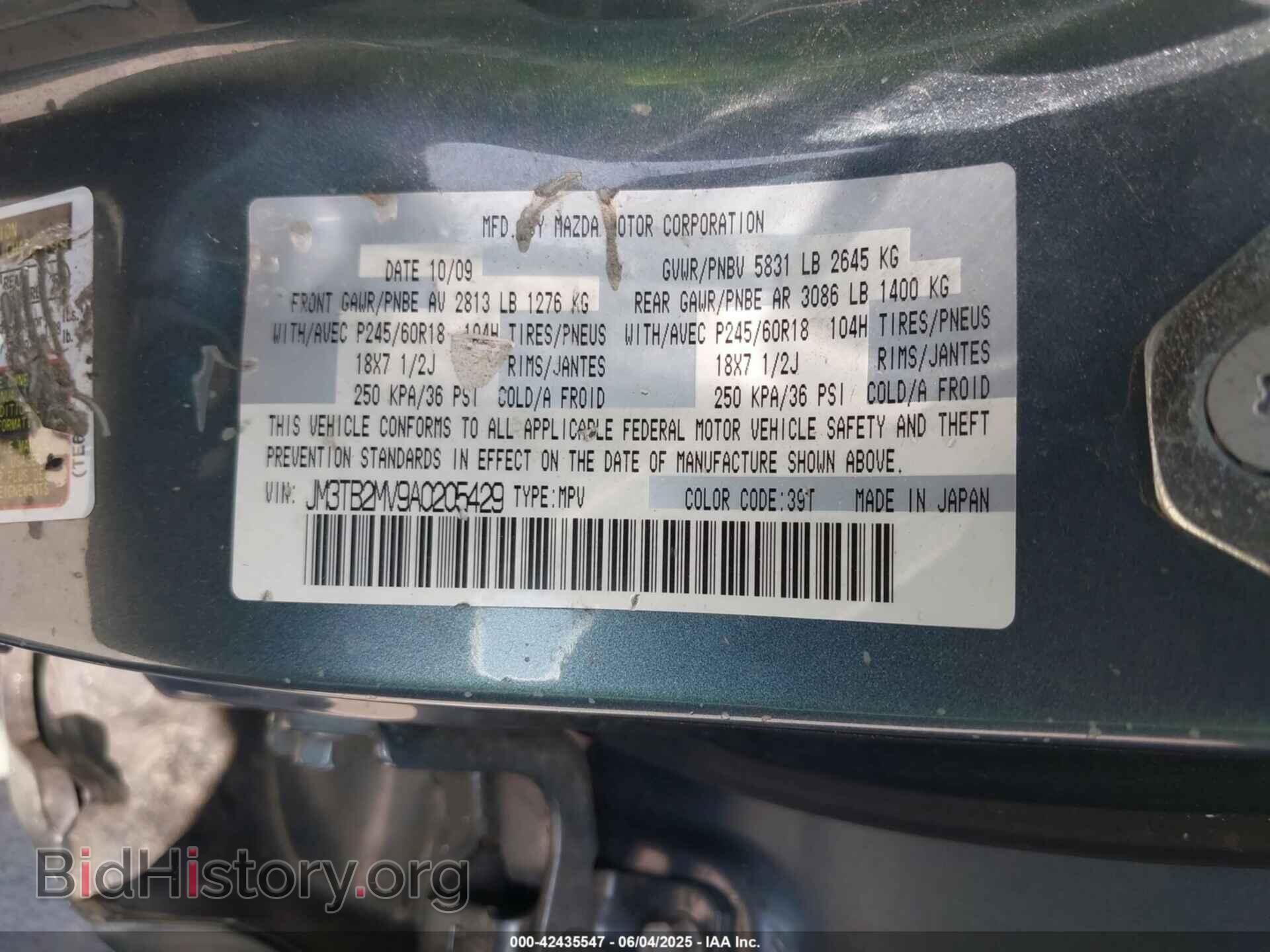 2010 MAZDA CX-9 - VIN: JM3TB2MV9A0205429 - Фото 9