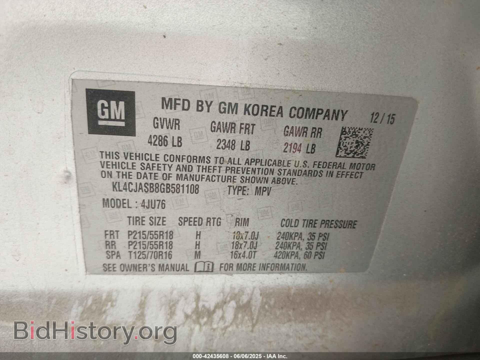 2016 BUICK ENCORE - VIN: KL4CJASB8GB581108 - Photo 9