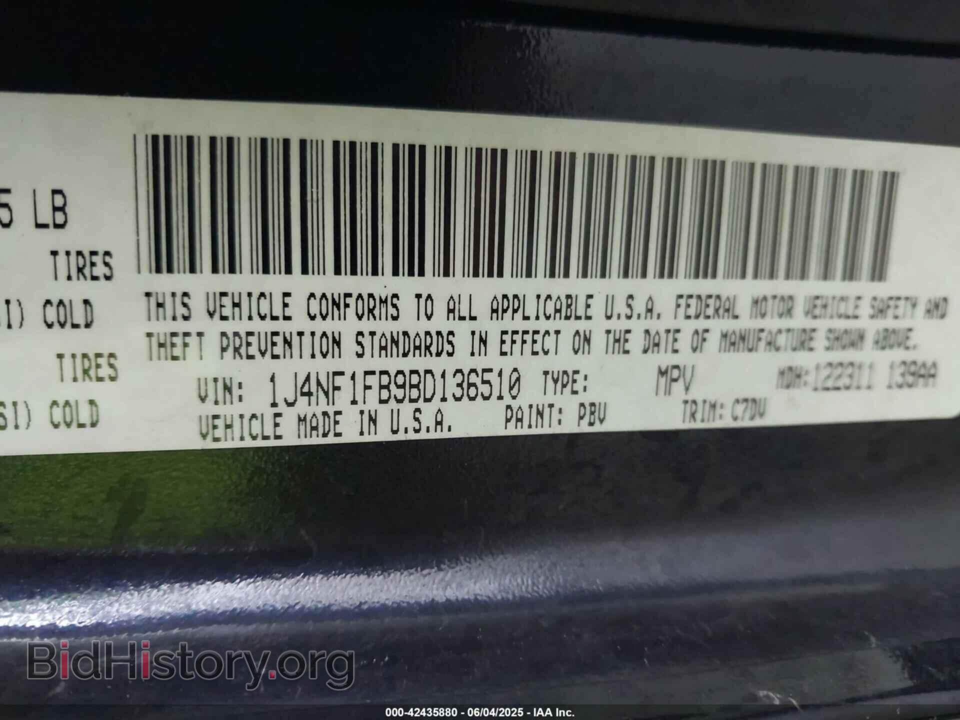 2011 JEEP COMPASS - VIN: 1J4NF1FB9BD136510 - Photo 9