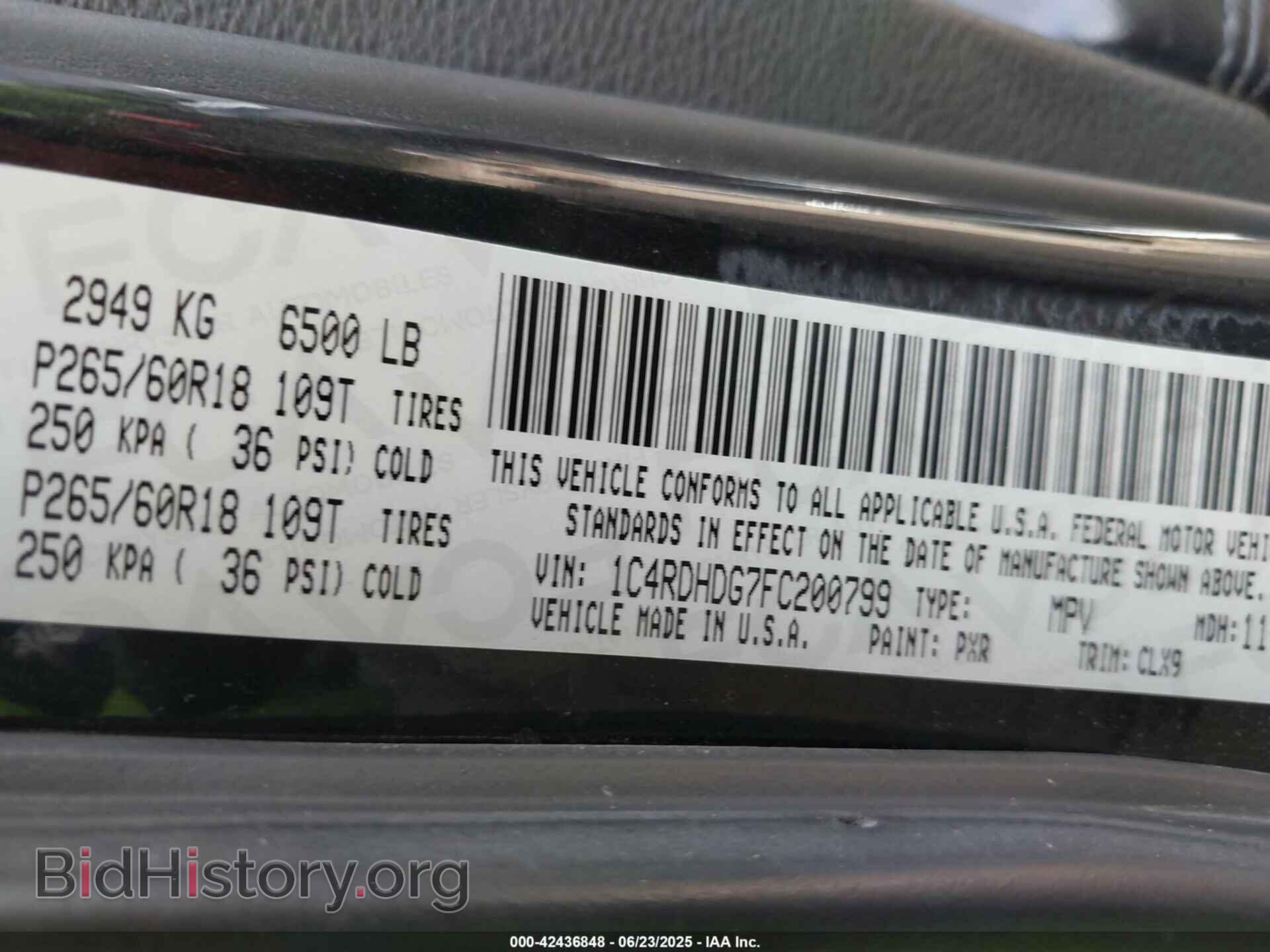 2015 DODGE DURANGO - VIN: 1C4RDHDG7FC200799 - Photo 9
