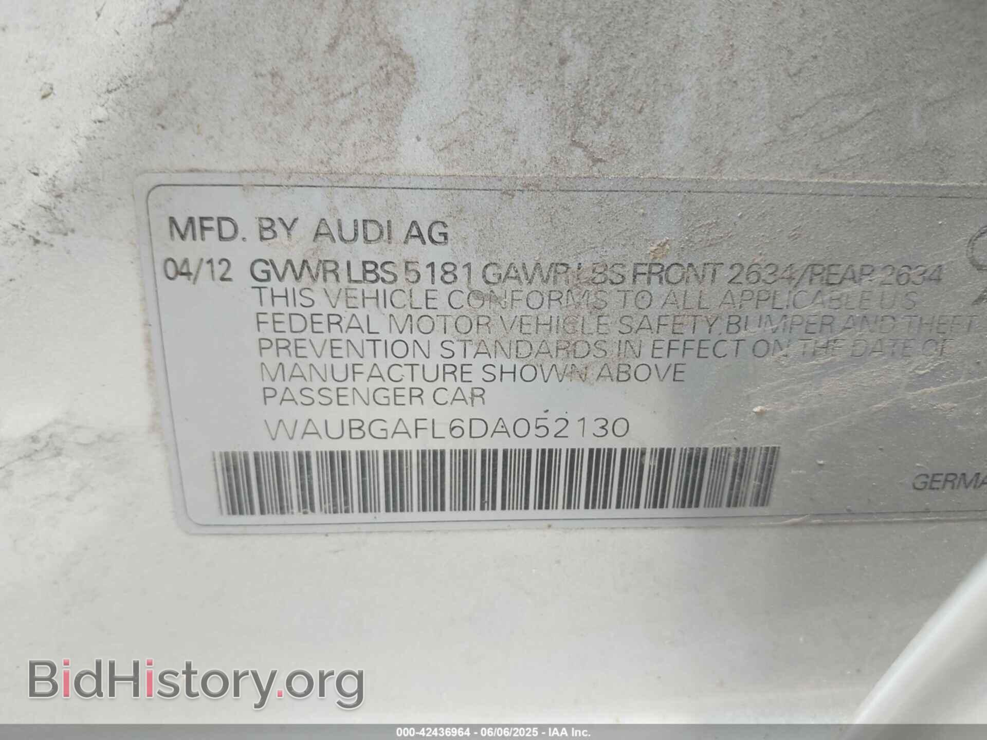 2013 AUDI S4 - VIN: WAUBGAFL6DA052130 - Фото 9