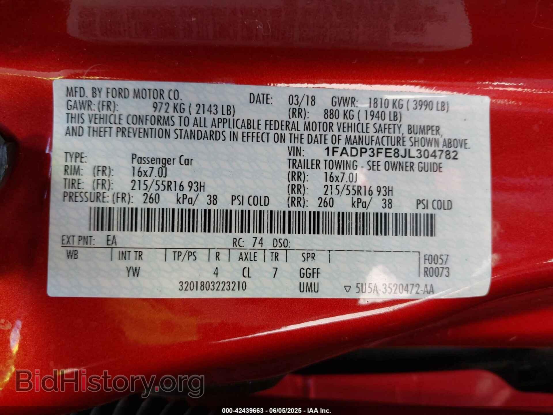 2018 FORD FOCUS - VIN: 1FADP3FE8JL304782 - Фото 9