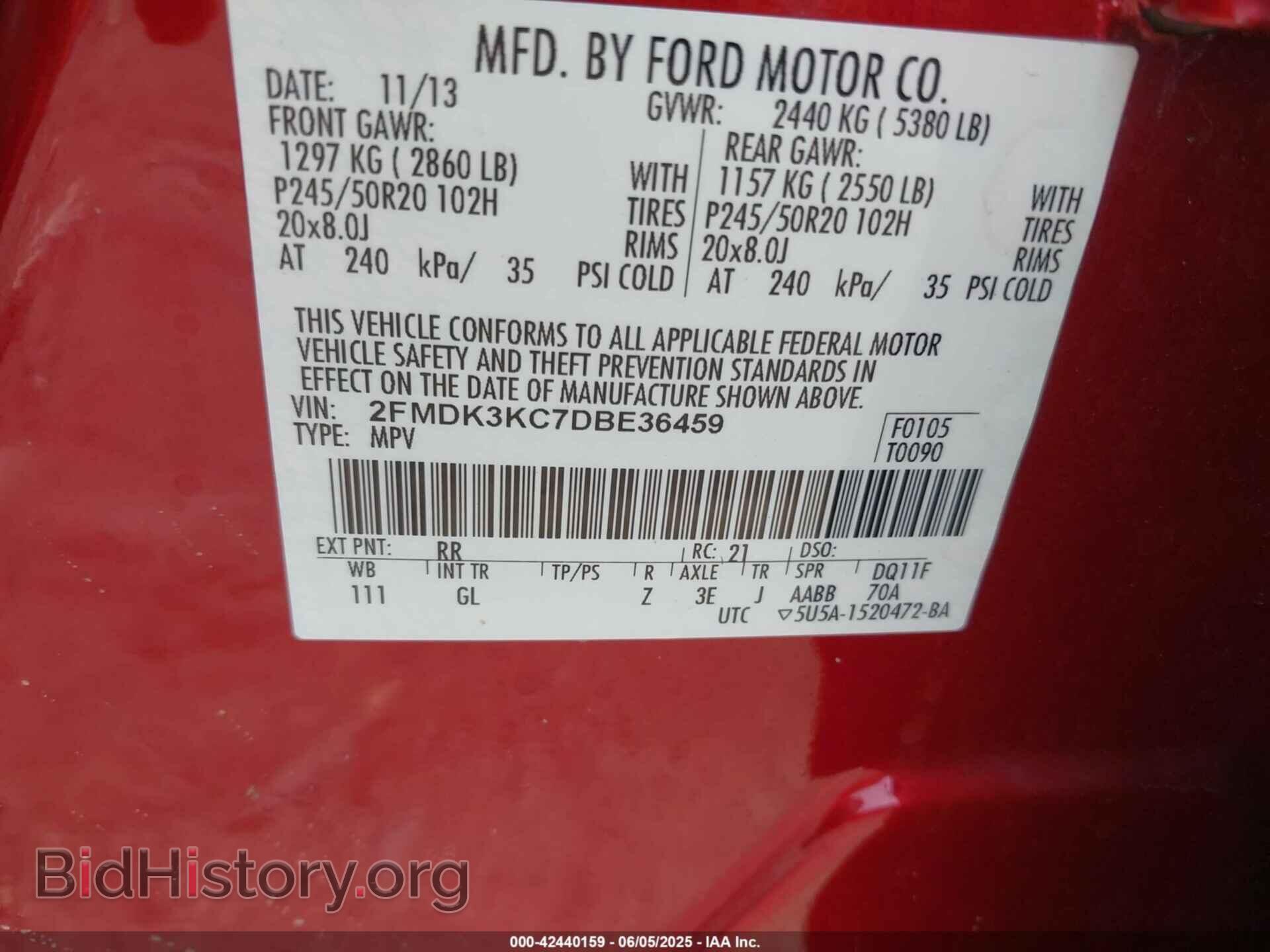 2013 FORD EDGE - VIN: 2FMDK3KC7DBE36459 - Photo 9