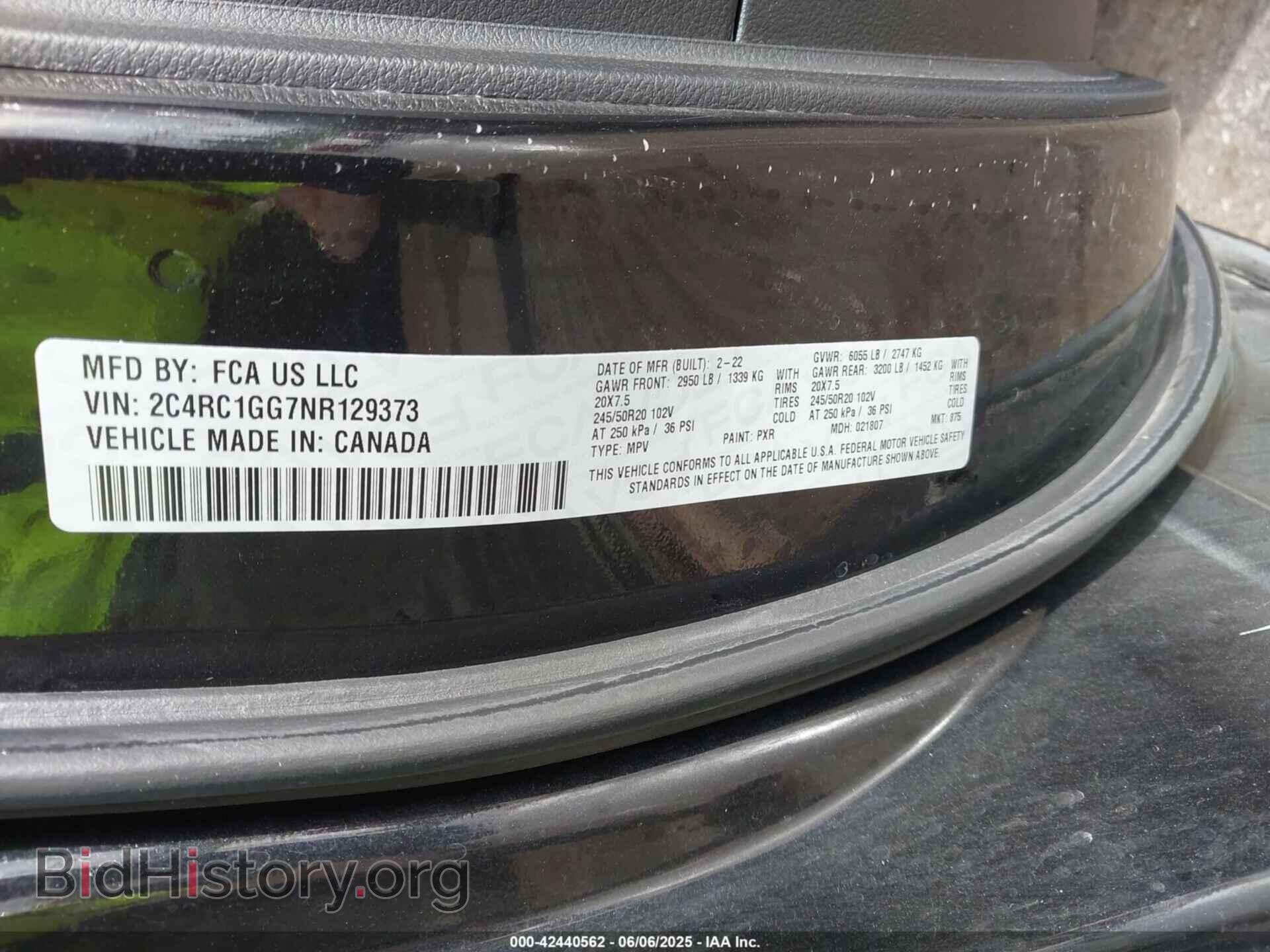 2022 CHRYSLER PACIFICA - VIN: 2C4RC1GG7NR129373 - Фото 9