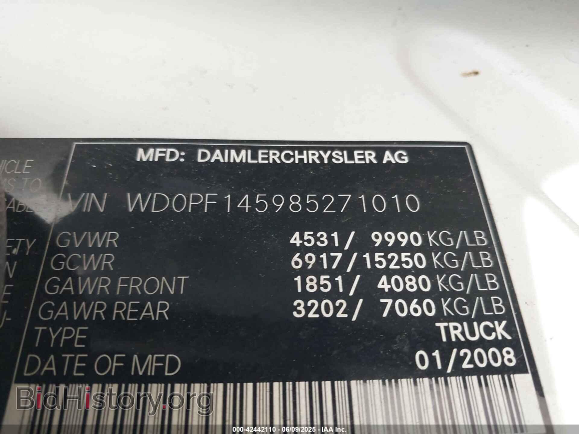 2008 DODGE SPRINTER - VIN: WD0PF145985271010 - Фото 9