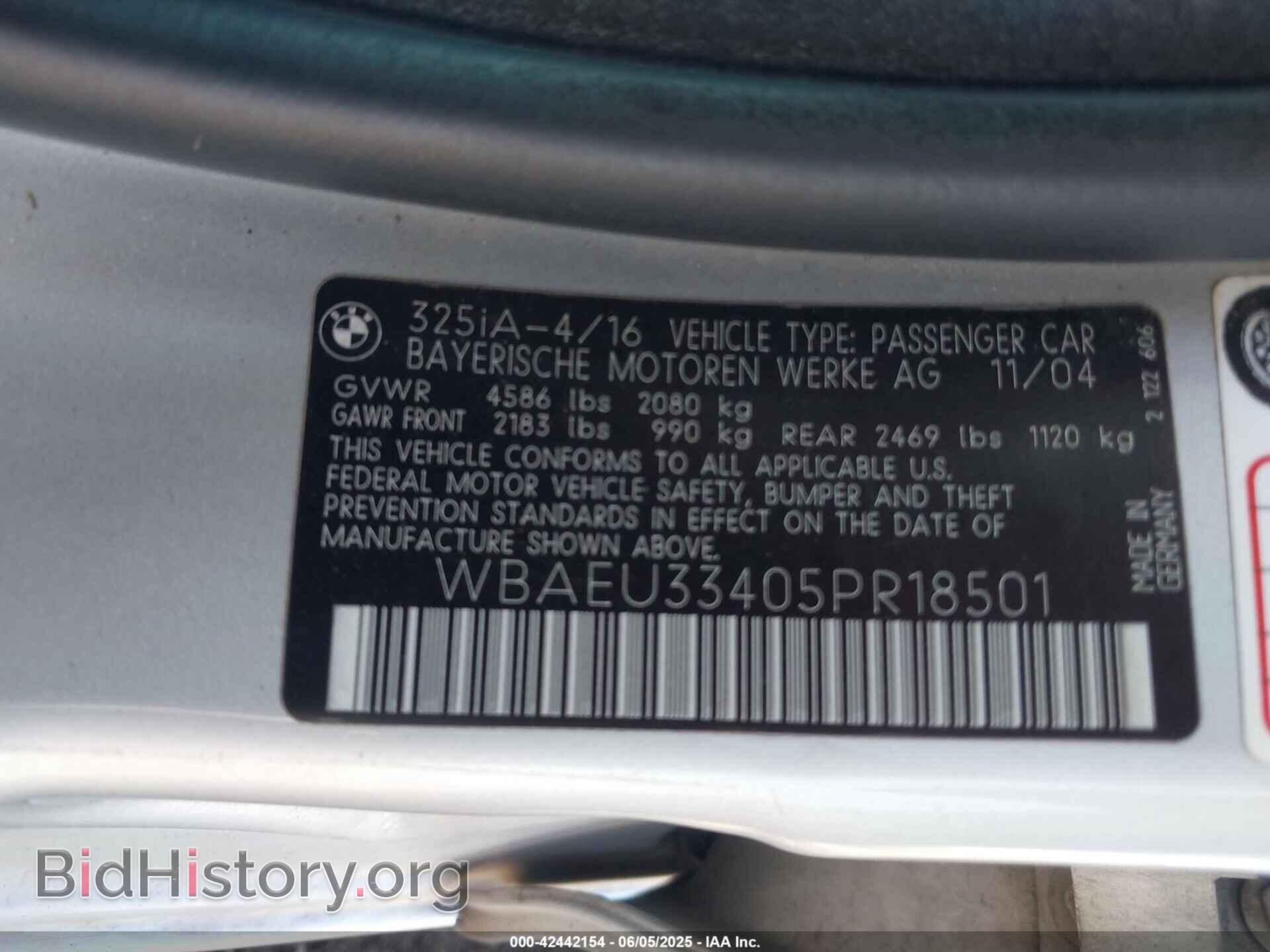 2005 BMW 325XI - VIN: WBAEU33405PR18501 - Фото 9