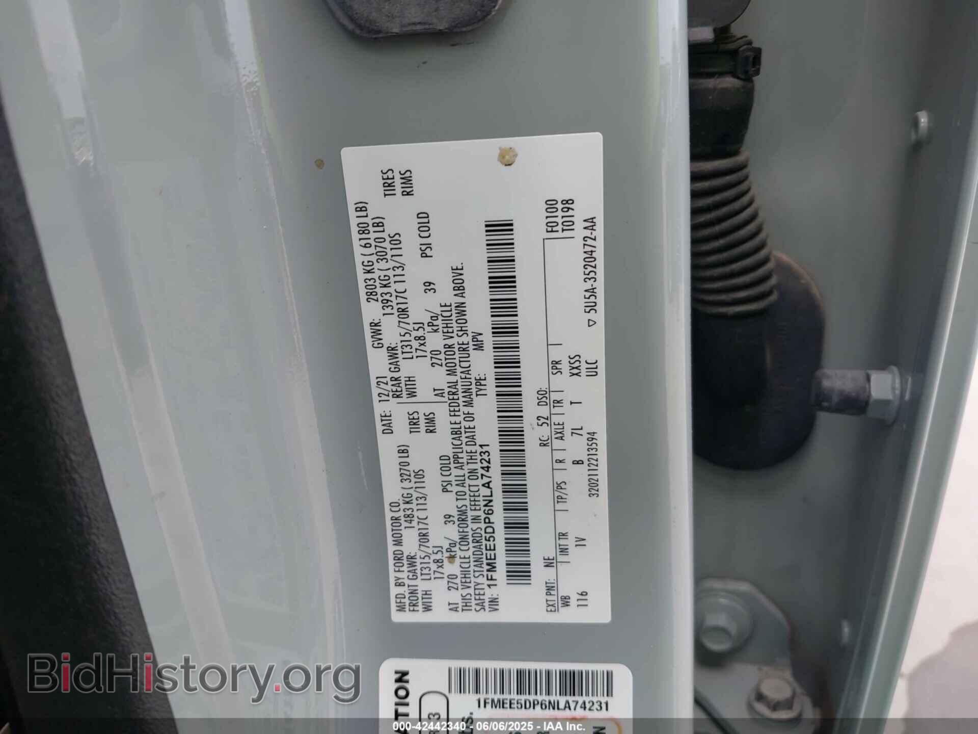 2022 FORD BRONCO - VIN: 1FMEE5DP6NLA74231 - Фото 9