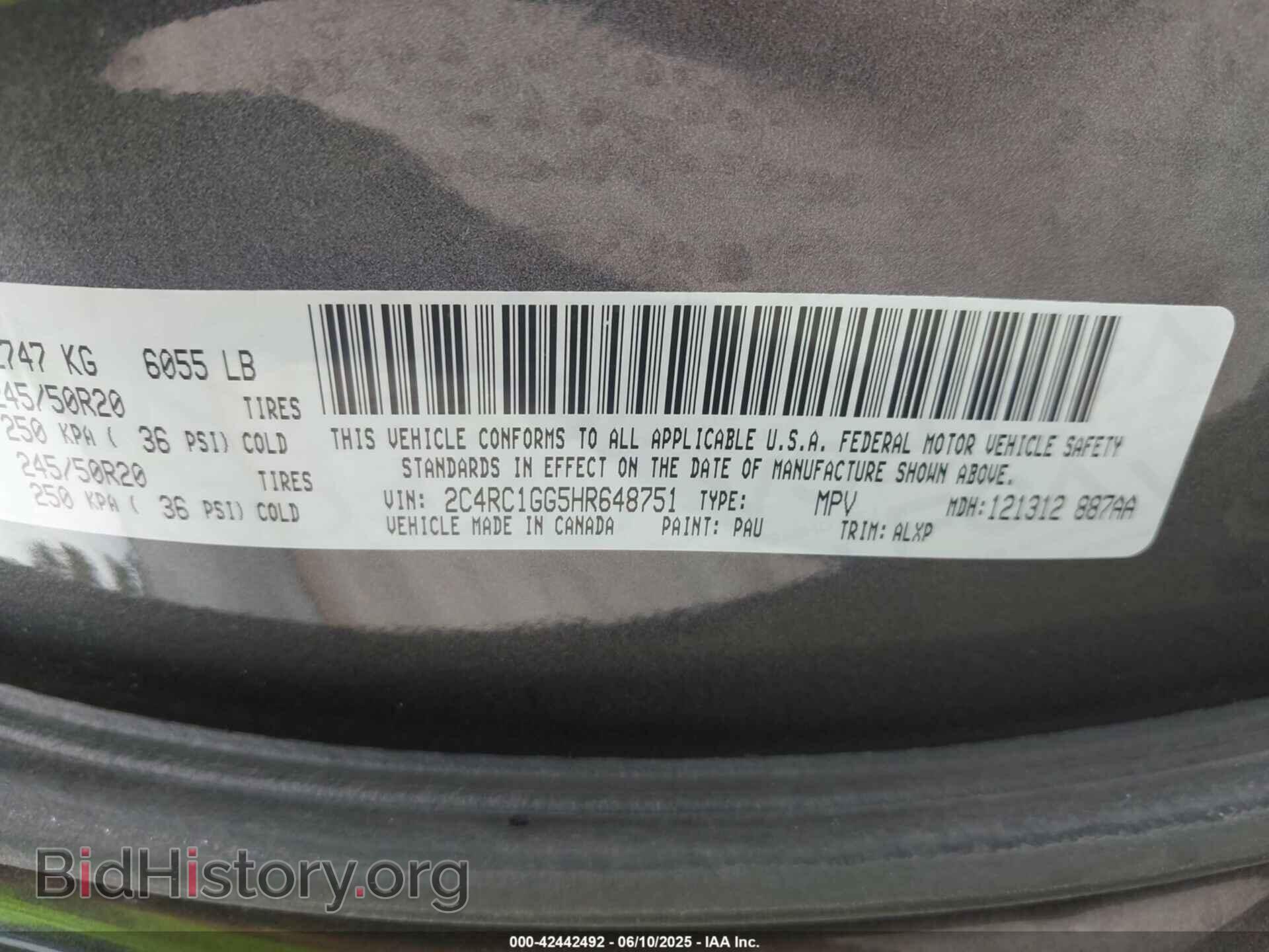 2017 CHRYSLER PACIFICA - VIN: 2C4RC1GG5HR648751 - Photo 9
