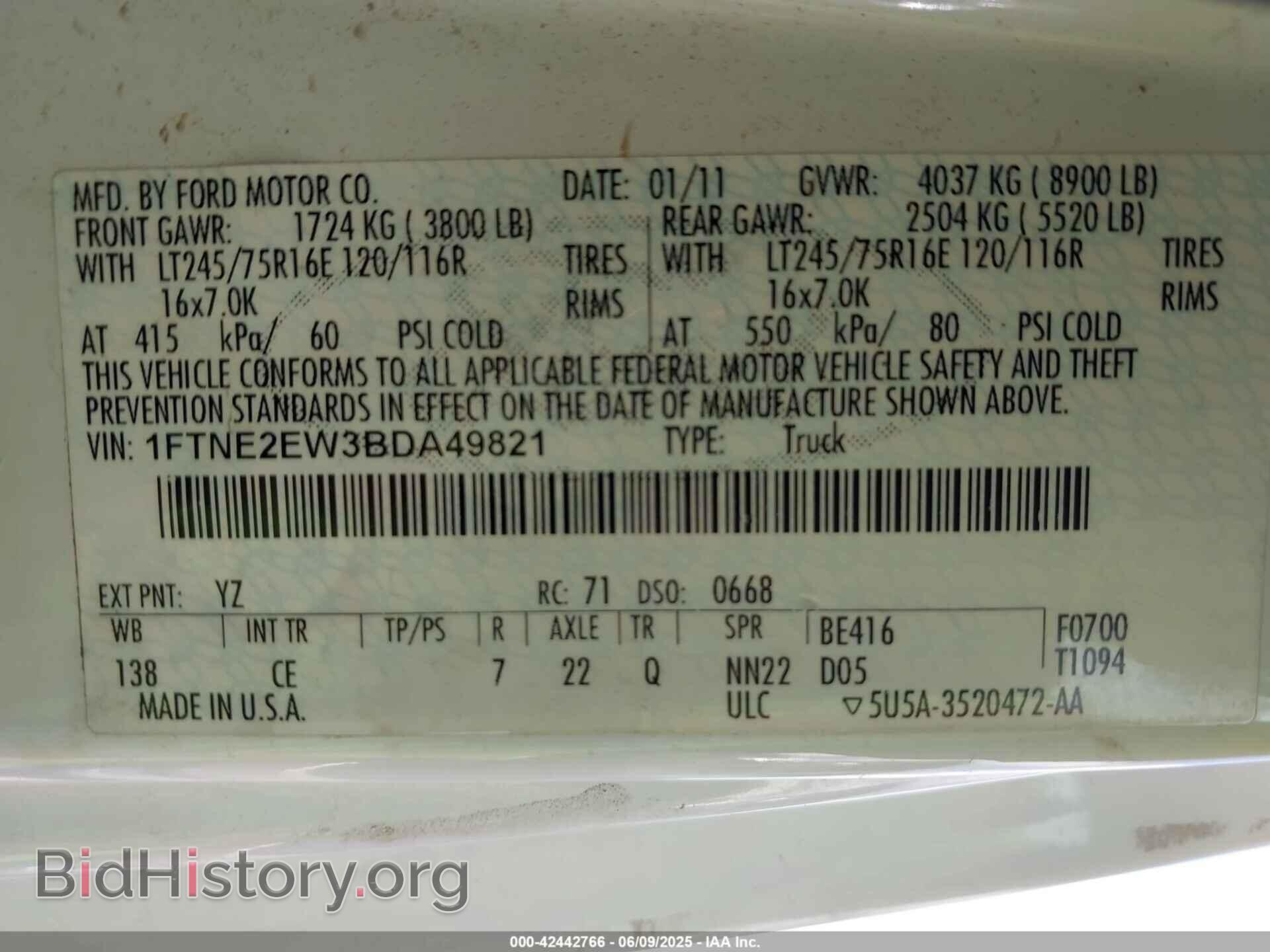 2011 FORD E-250 - VIN: 1FTNE2EW3BDA49821 - Photo 9