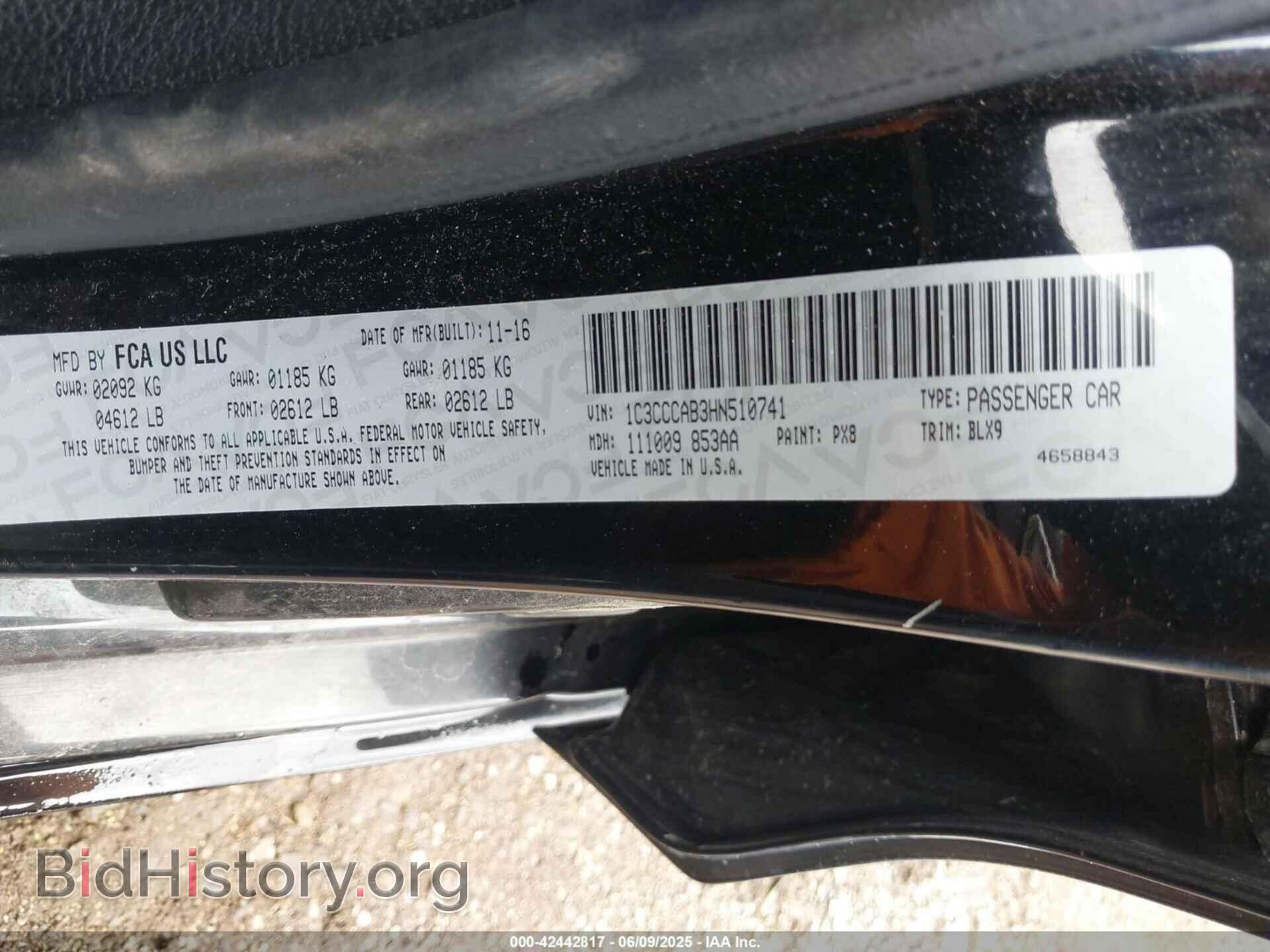 2017 CHRYSLER 200 - VIN: 1C3CCCAB3HN510741 - Фото 9