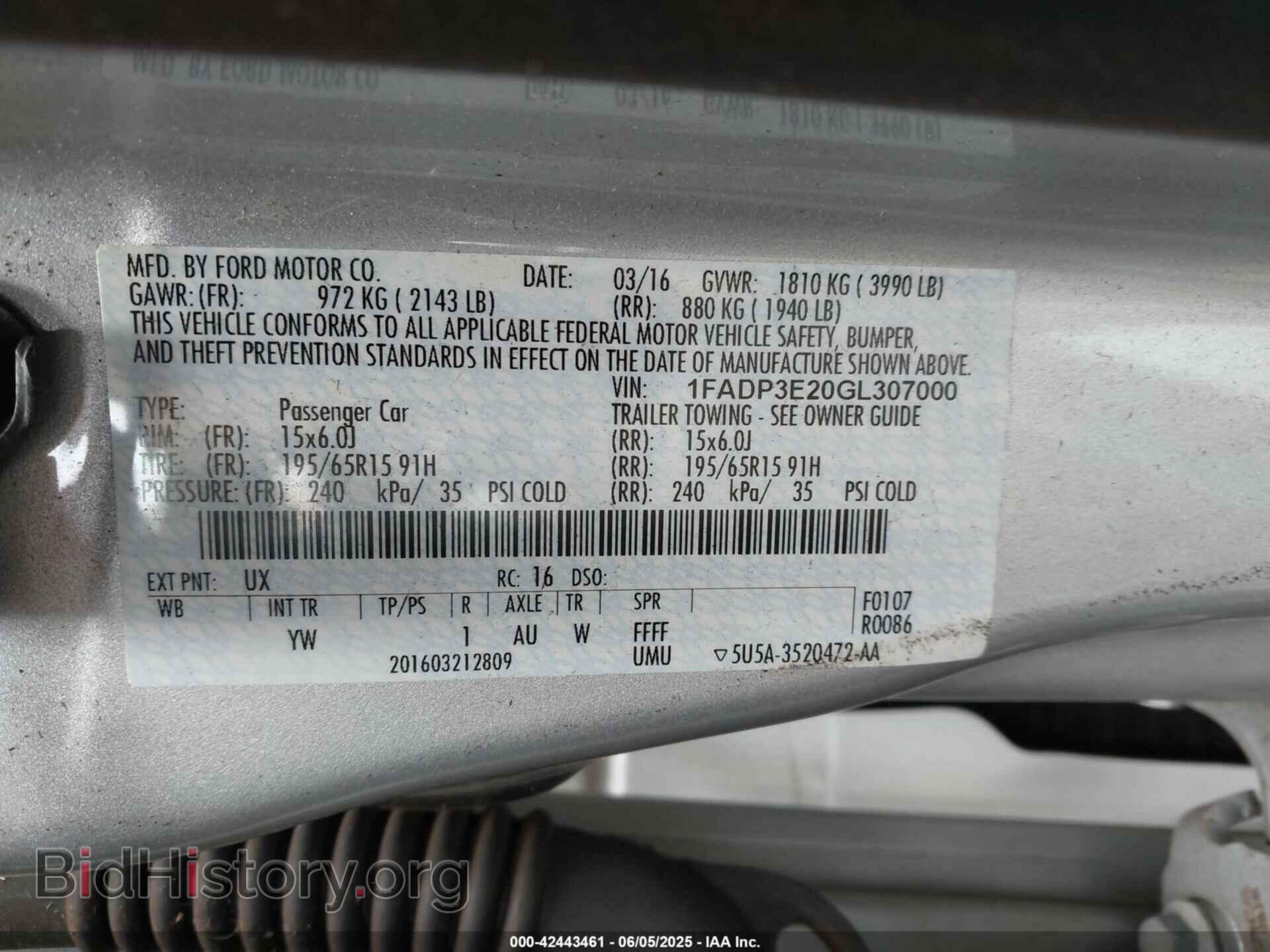 2016 FORD FOCUS - VIN: 1FADP3E20GL307000 - Photo 4