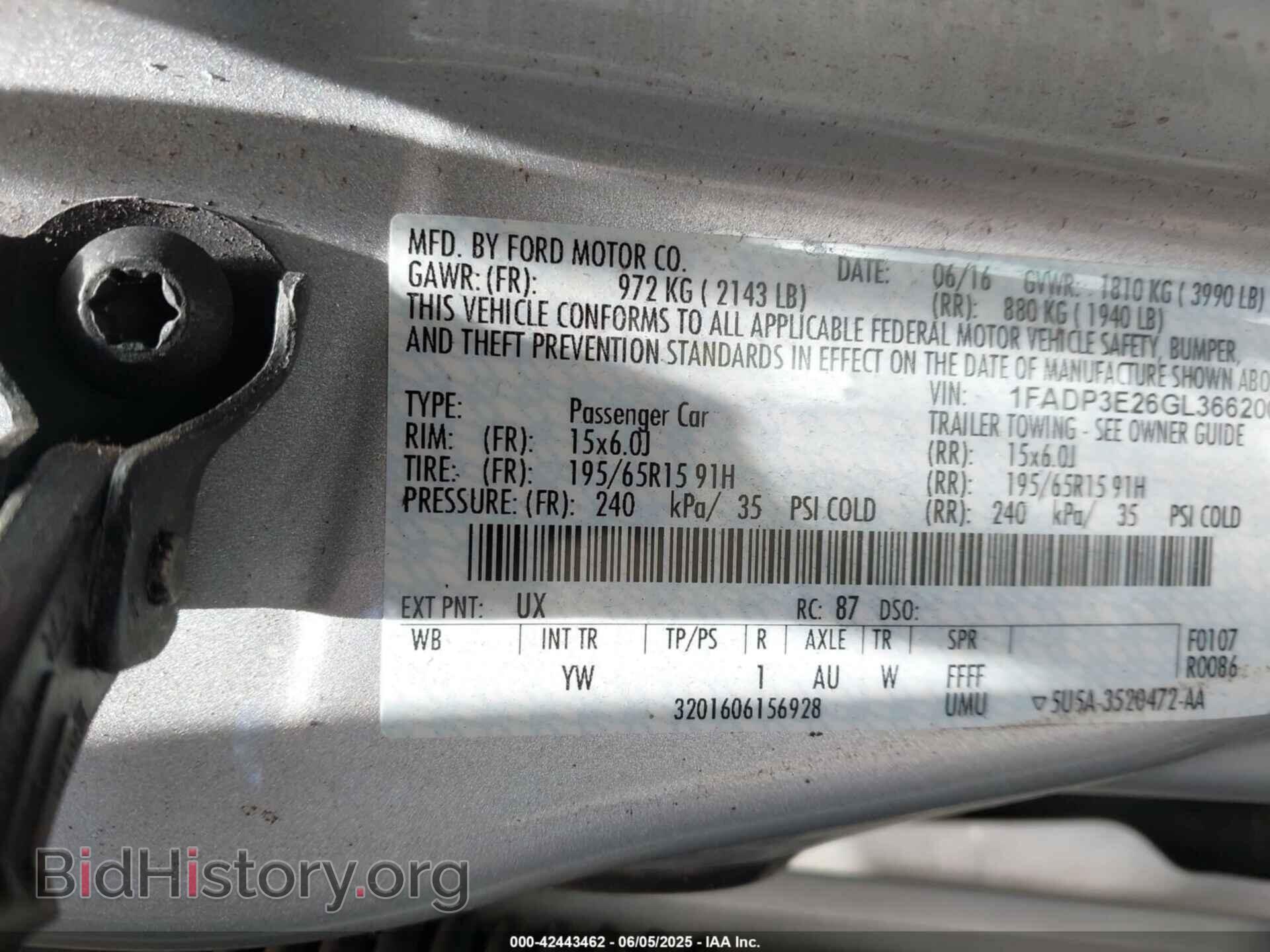 2016 FORD FOCUS - VIN: 1FADP3E26GL366200 - Фото 4