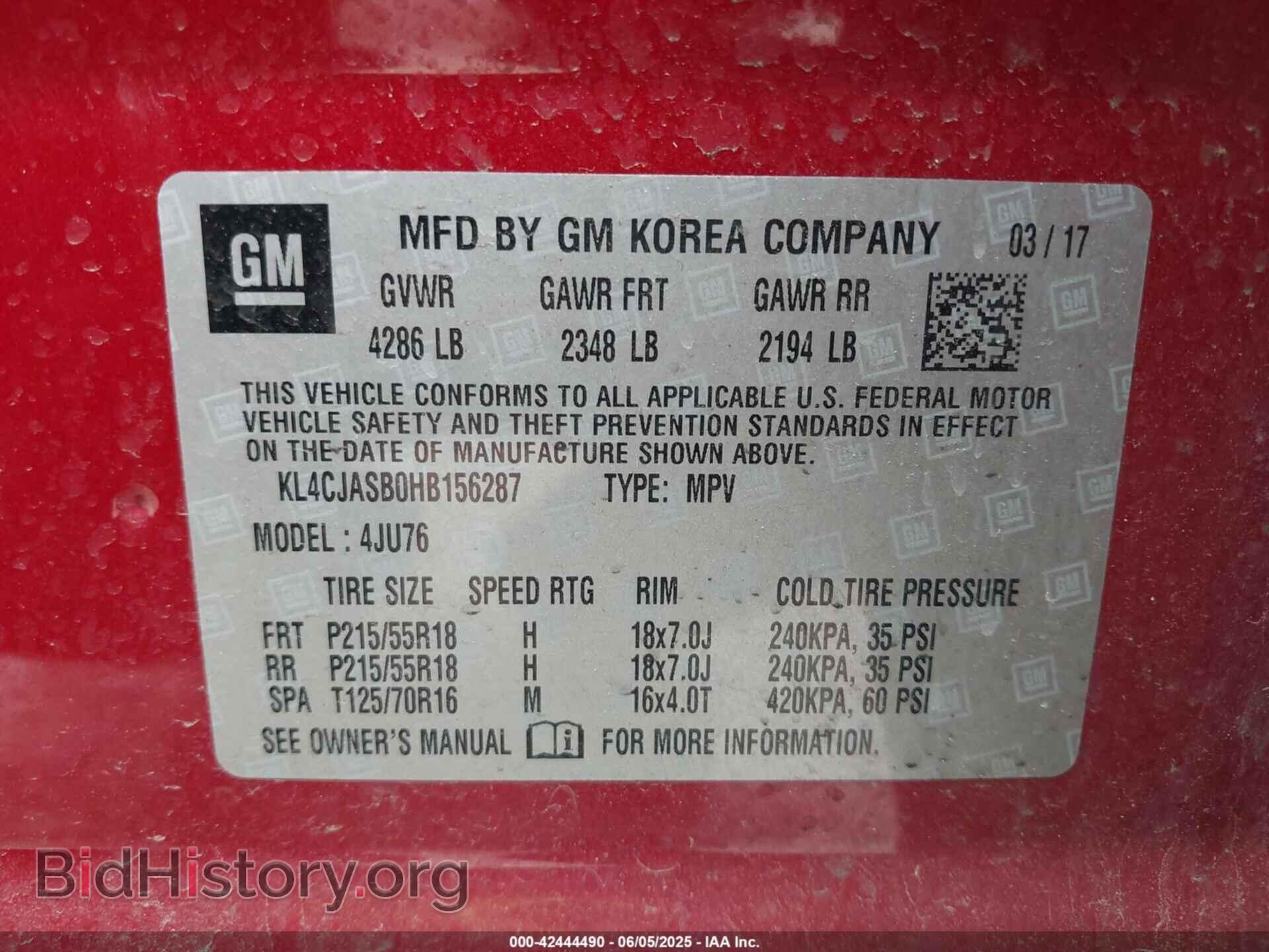 2017 BUICK ENCORE - VIN: KL4CJASB0HB156287 - Photo 9