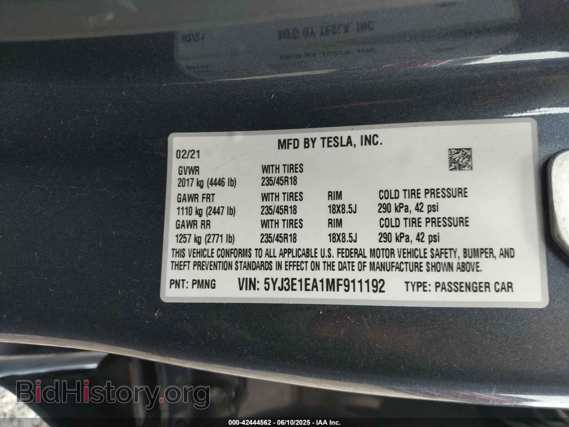 2021 TESLA MODEL 3 - VIN: 5YJ3E1EA1MF911192 - Photo 9