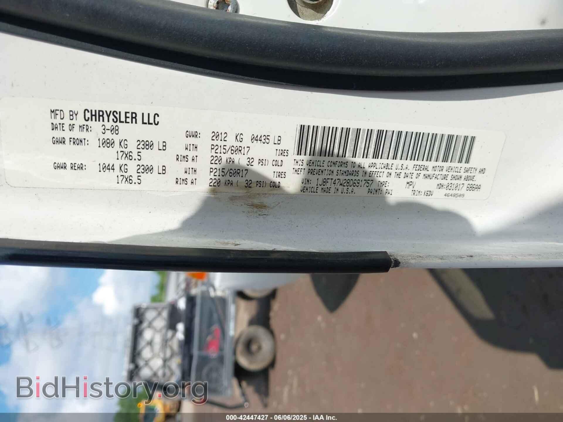 2008 JEEP COMPASS - VIN: 1J8FT47W28D691757 - Фото 9