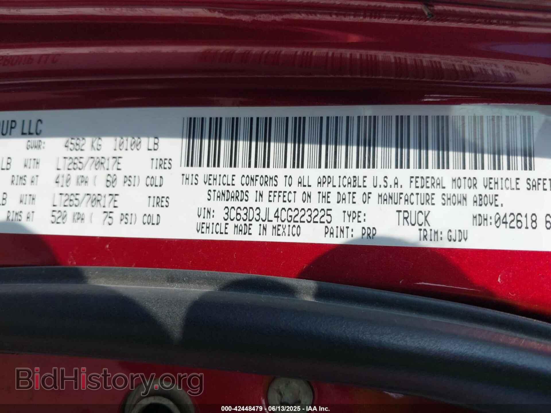 2012 RAM 3500 - VIN: 3C63D3JL4CG223225 - Фото 9