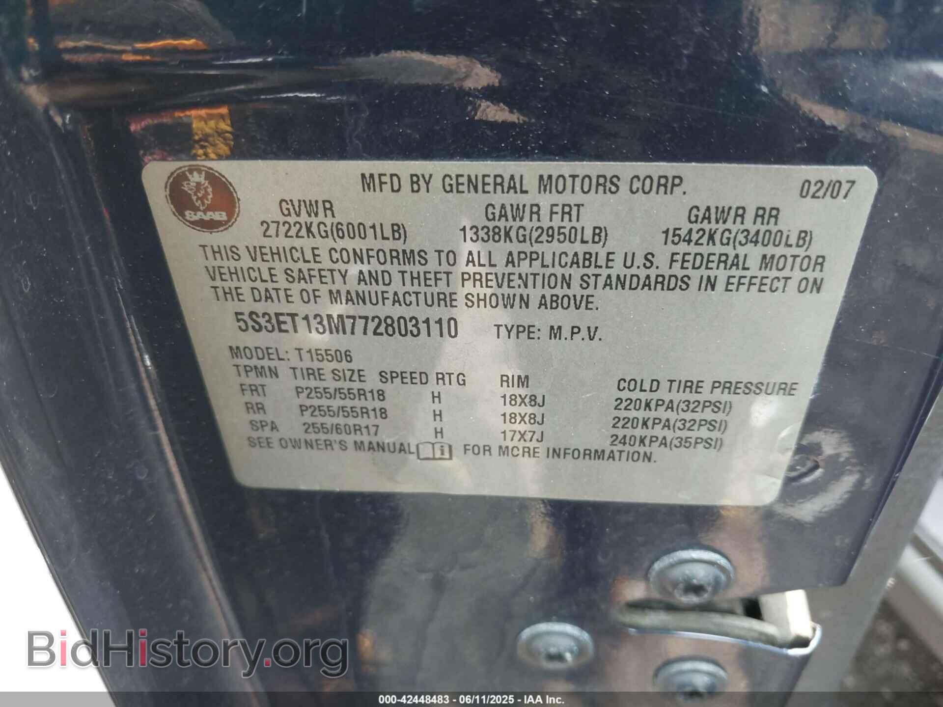 2007 SAAB 9-7X - VIN: 5S3ET13M772803110 - Photo 9