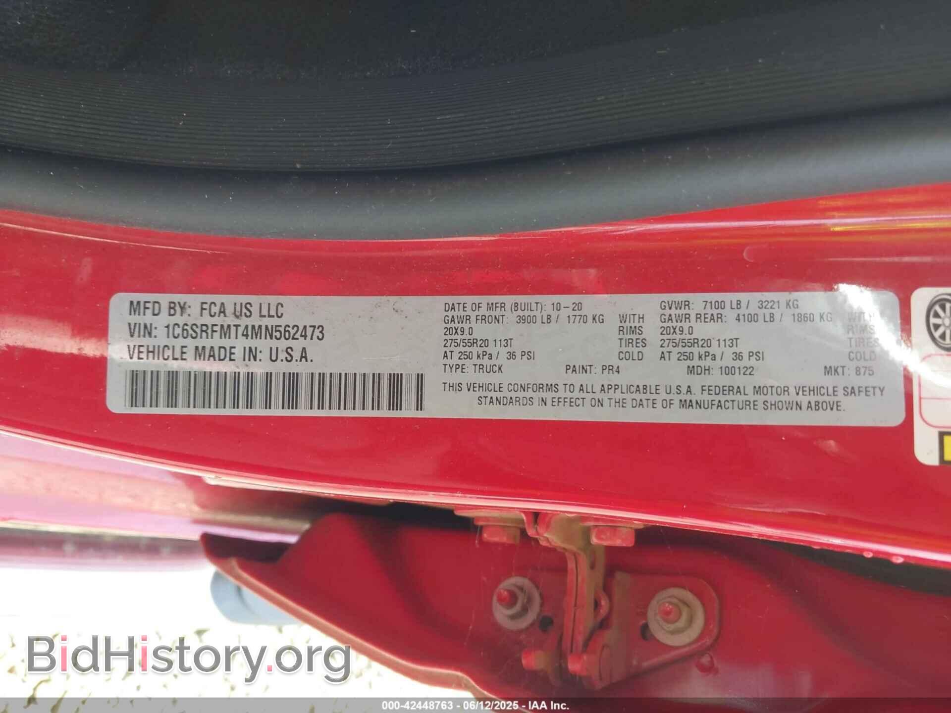 2021 RAM 1500 - VIN: 1C6SRFMT4MN562473 - Фото 9