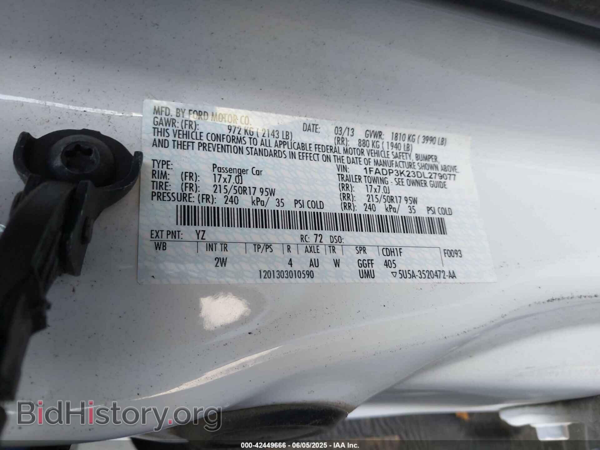 2013 FORD FOCUS - VIN: 1FADP3K23DL279077 - Фото 9