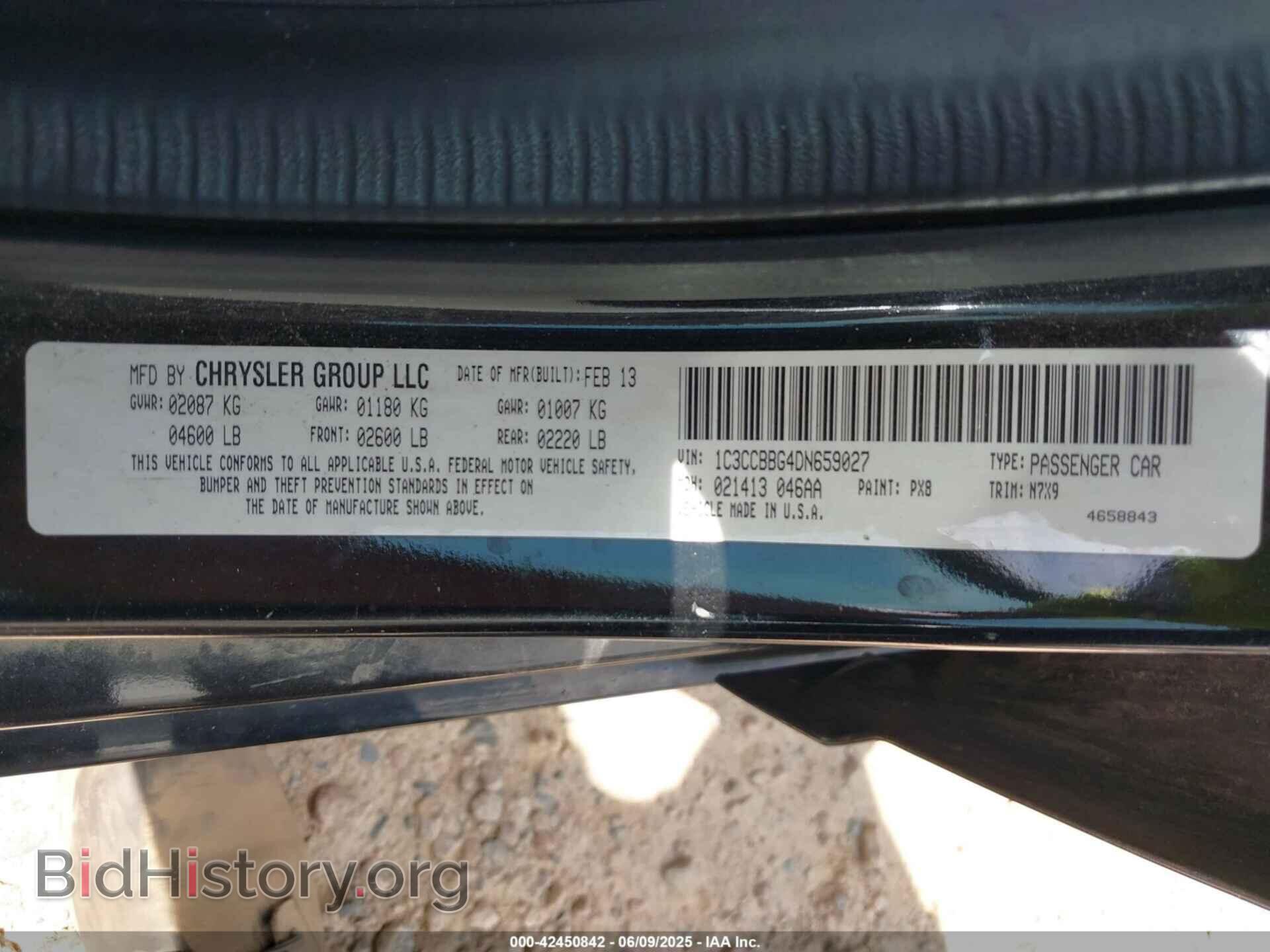 2013 CHRYSLER 200 - VIN: 1C3CCBBG4DN659027 - Фото 9