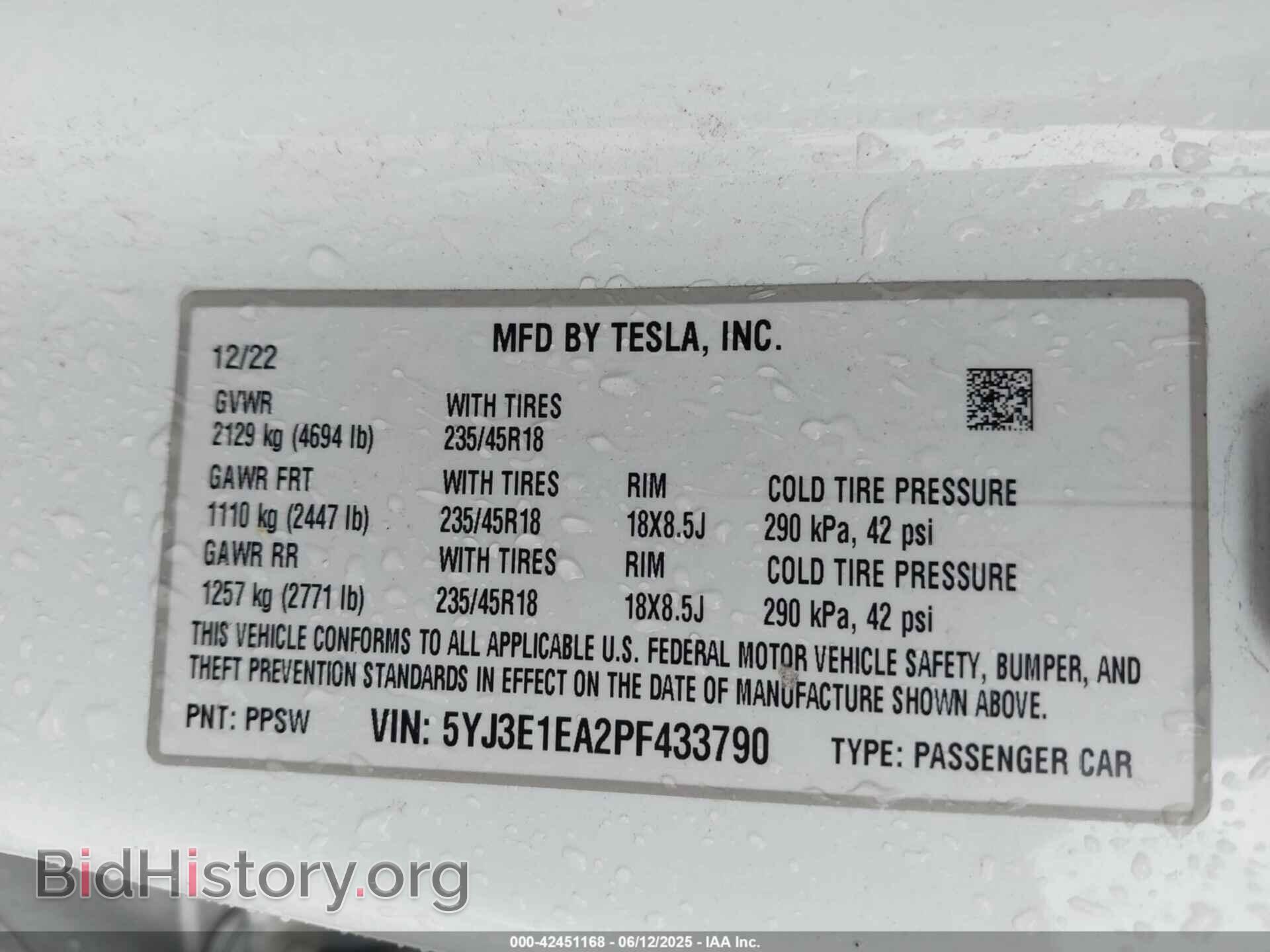 2023 TESLA MODEL 3 - VIN: 5YJ3E1EA2PF433790 - Фото 9