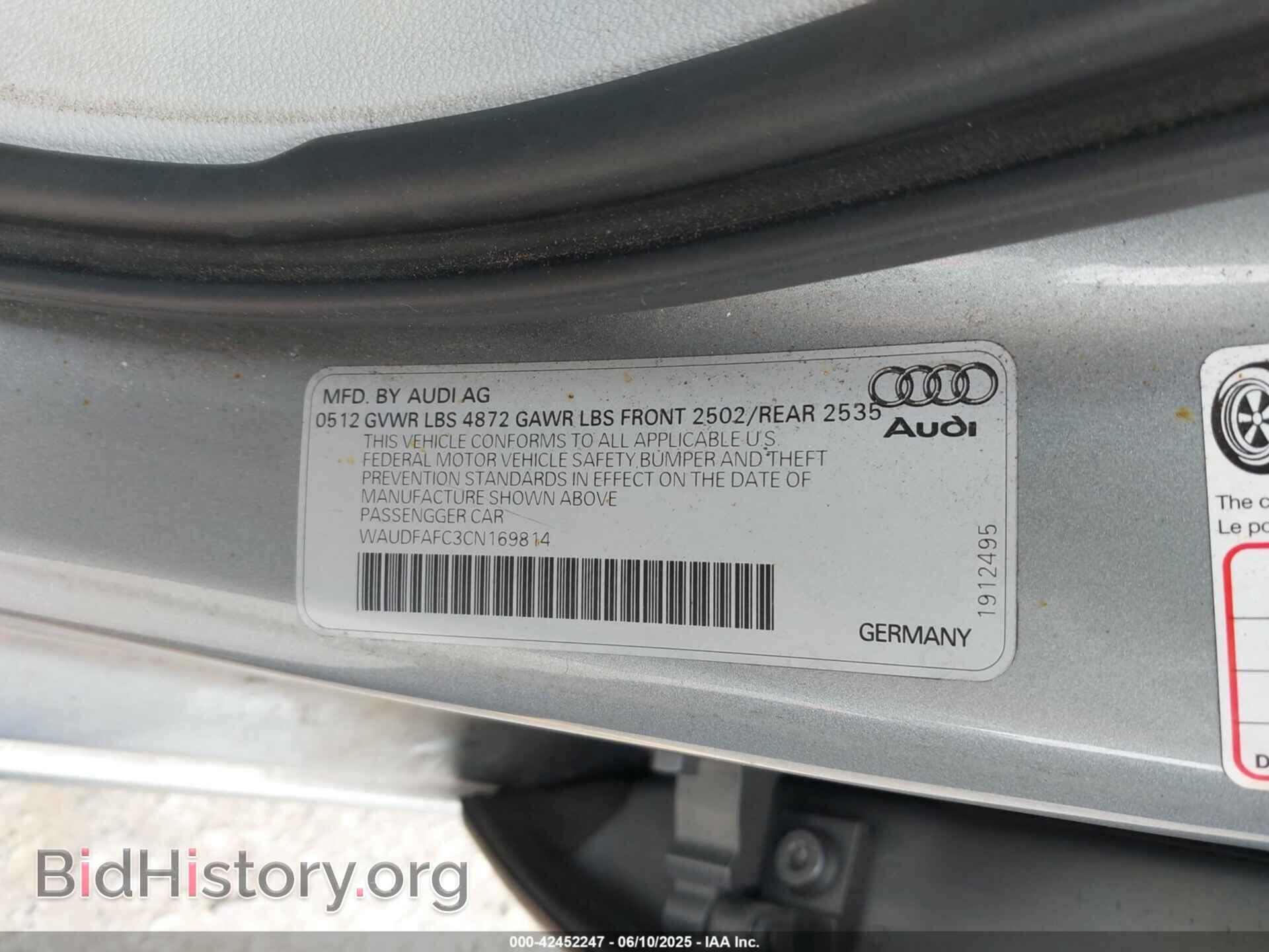 2012 AUDI A6 - VIN: WAUDFAFC3CN169814 - Photo 9