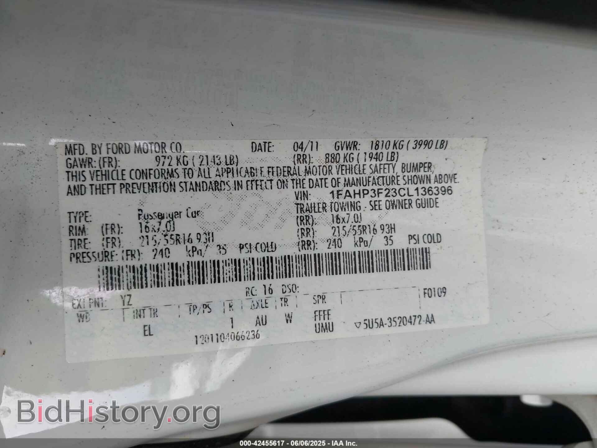 2012 FORD FOCUS - VIN: 1FAHP3F23CL136396 - Фото 9