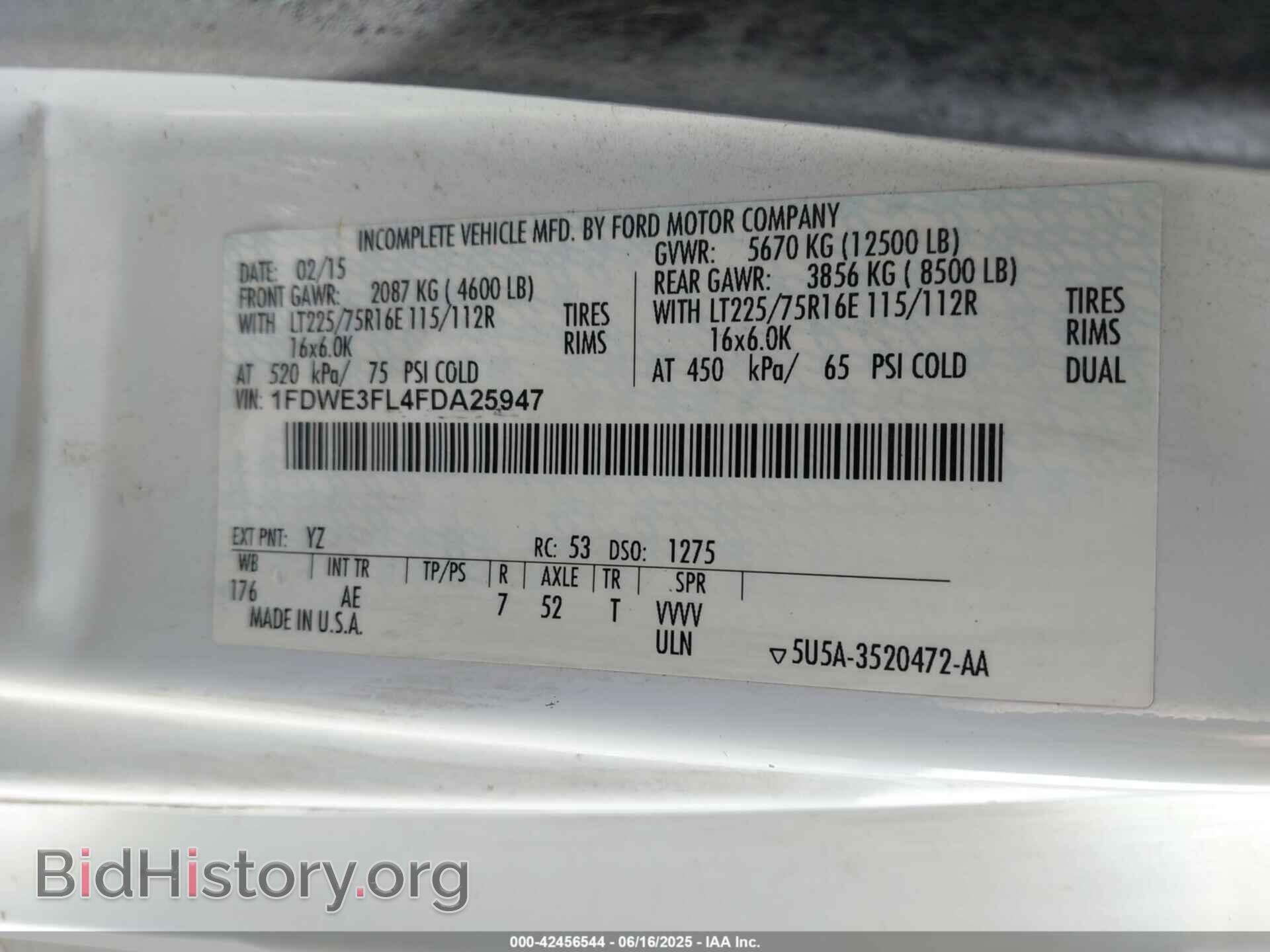 2015 FORD E-350 CUTAWAY - VIN: 1FDWE3FL4FDA25947 - Фото 8