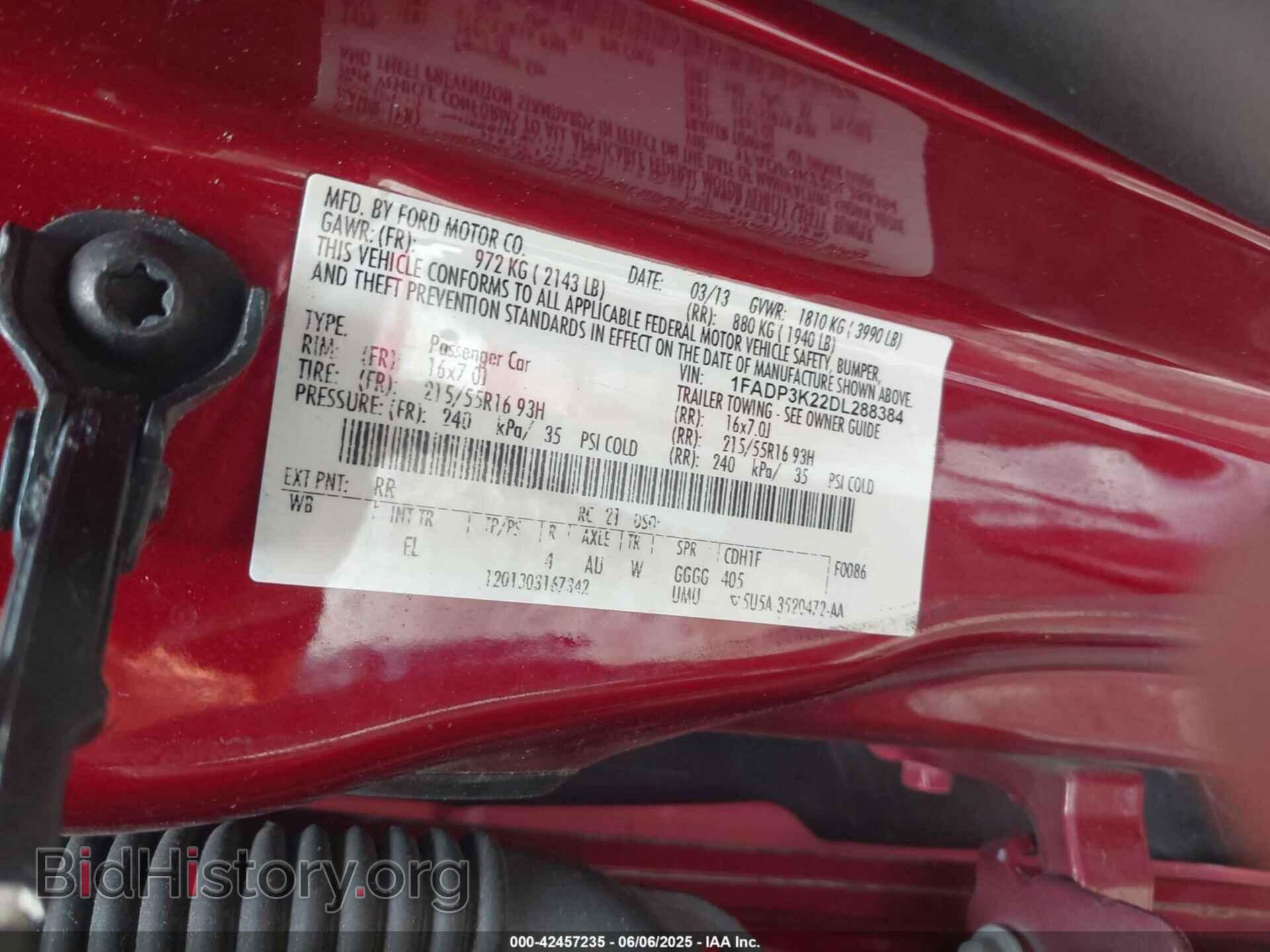2013 FORD FOCUS - VIN: 1FADP3K22DL288384 - Фото 9