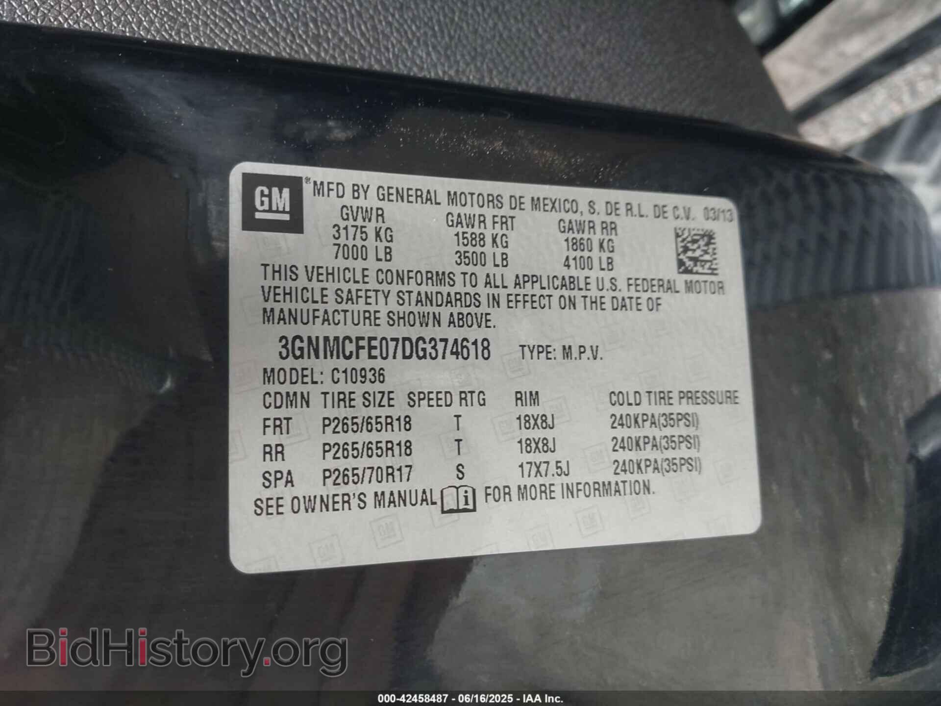2013 CHEVROLET AVALANCHE - VIN: 3GNMCFE07DG374618 - Фото 9