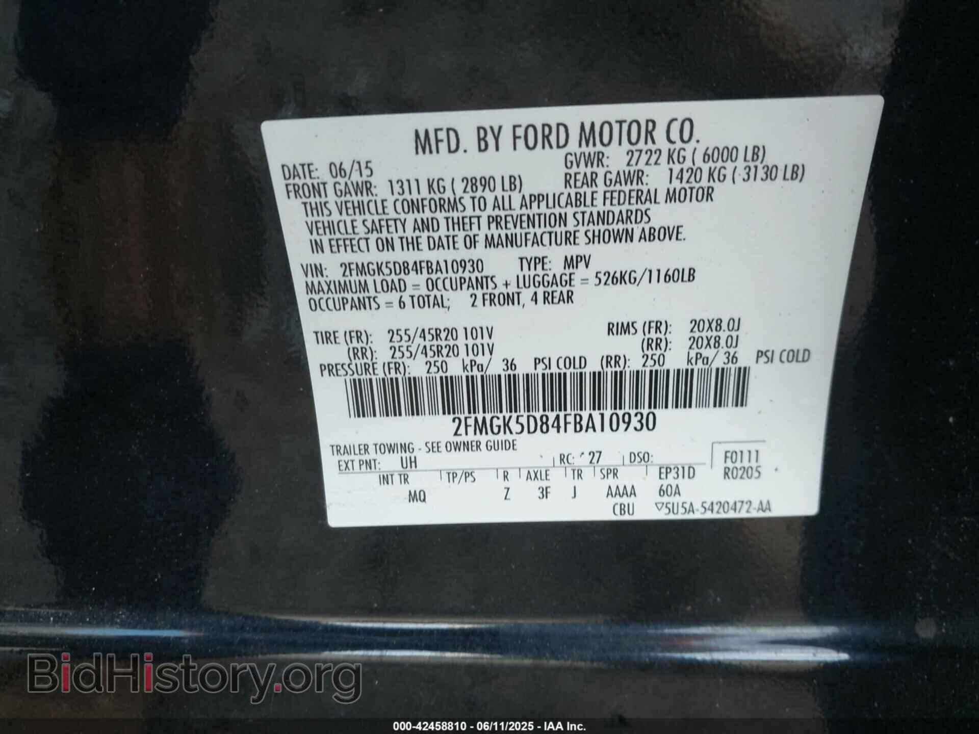 2015 FORD FLEX - VIN: 2FMGK5D84FBA10930 - Photo 9