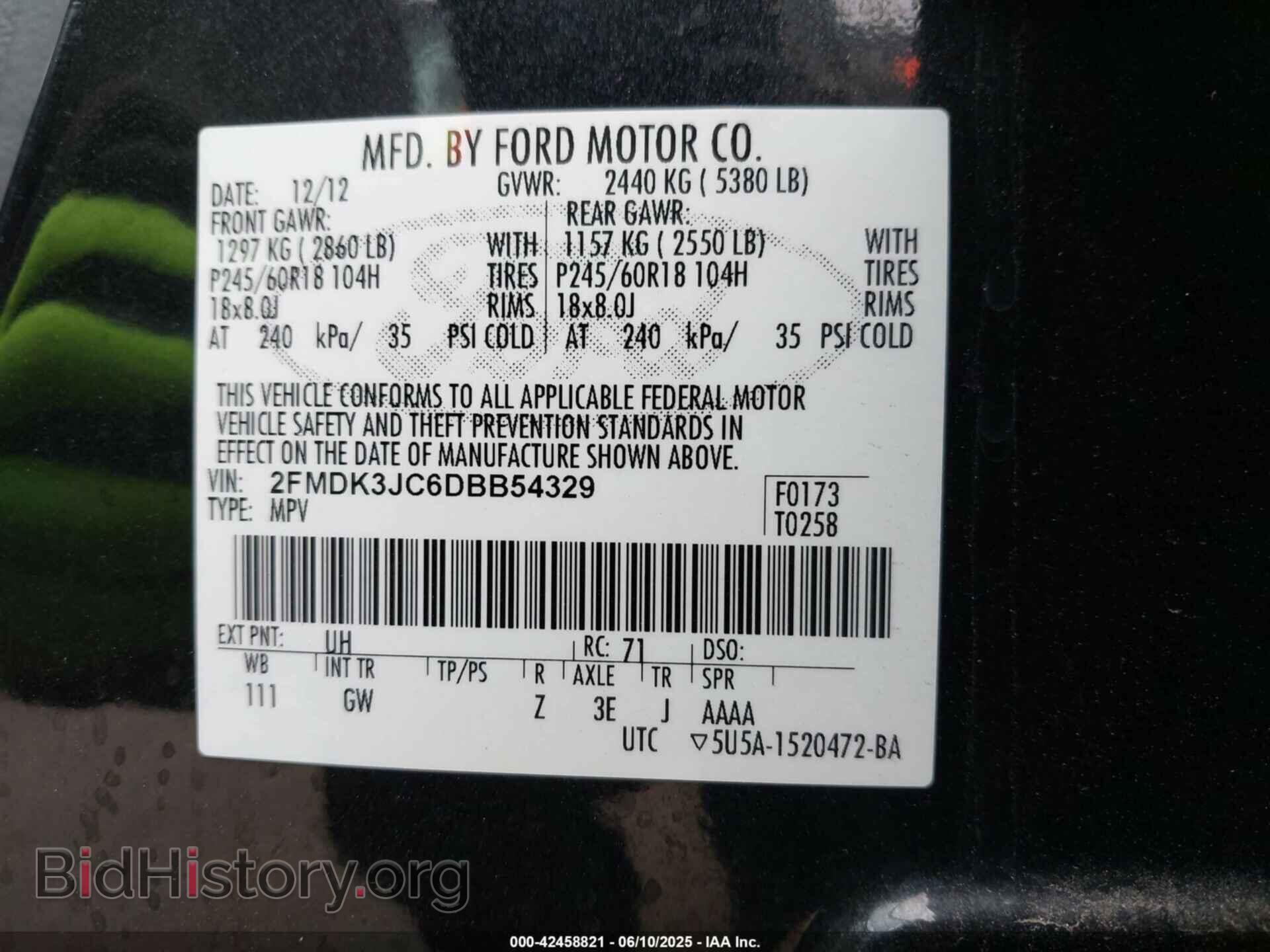 2013 FORD EDGE - VIN: 2FMDK3JC6DBB54329 - Photo 9