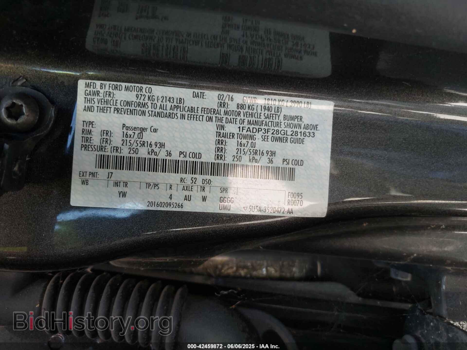 2016 FORD FOCUS - VIN: 1FADP3F28GL281633 - Фото 9