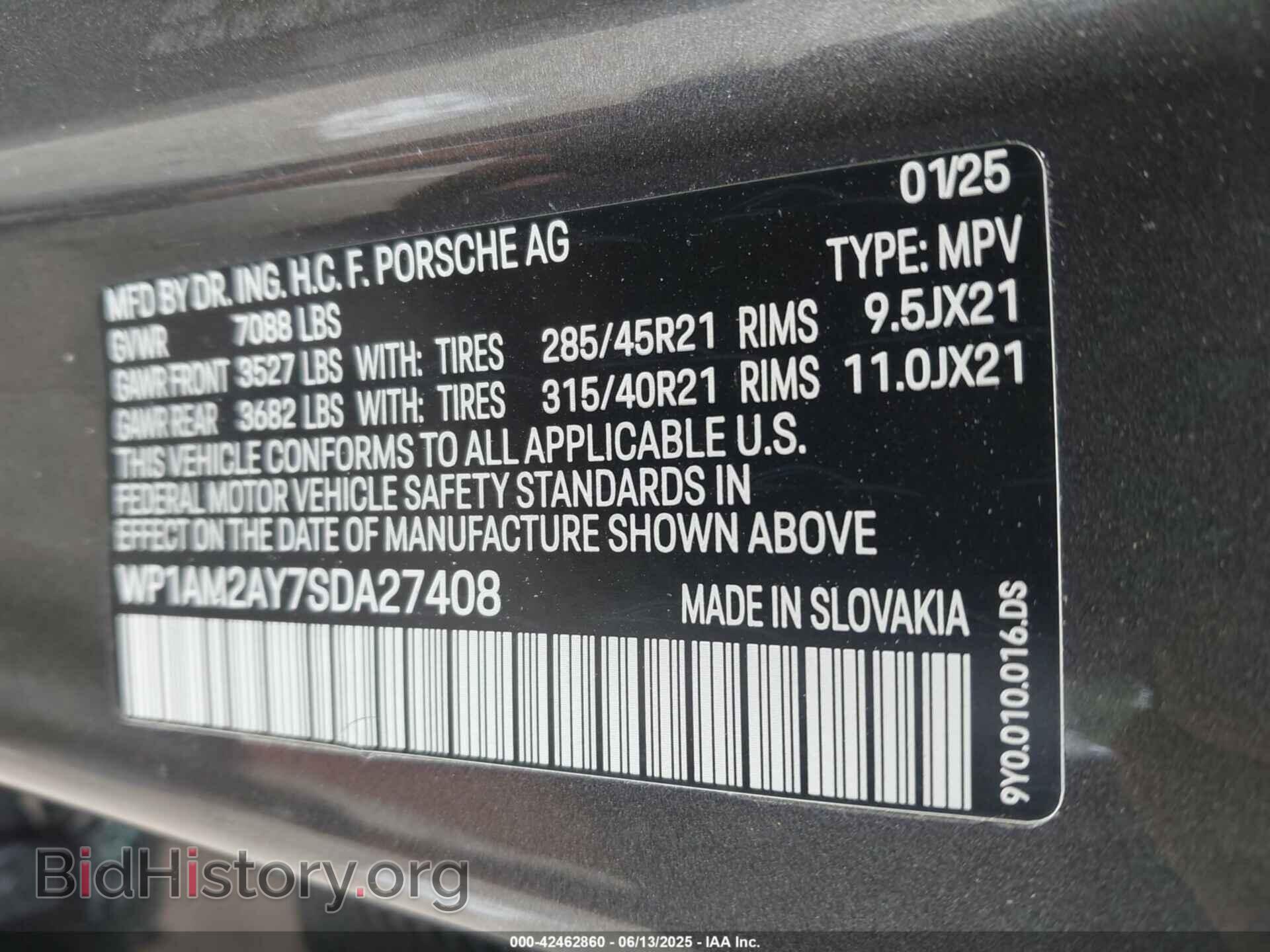 2025 PORSCHE CAYENNE - VIN: WP1AM2AY7SDA27408 - Фото 9
