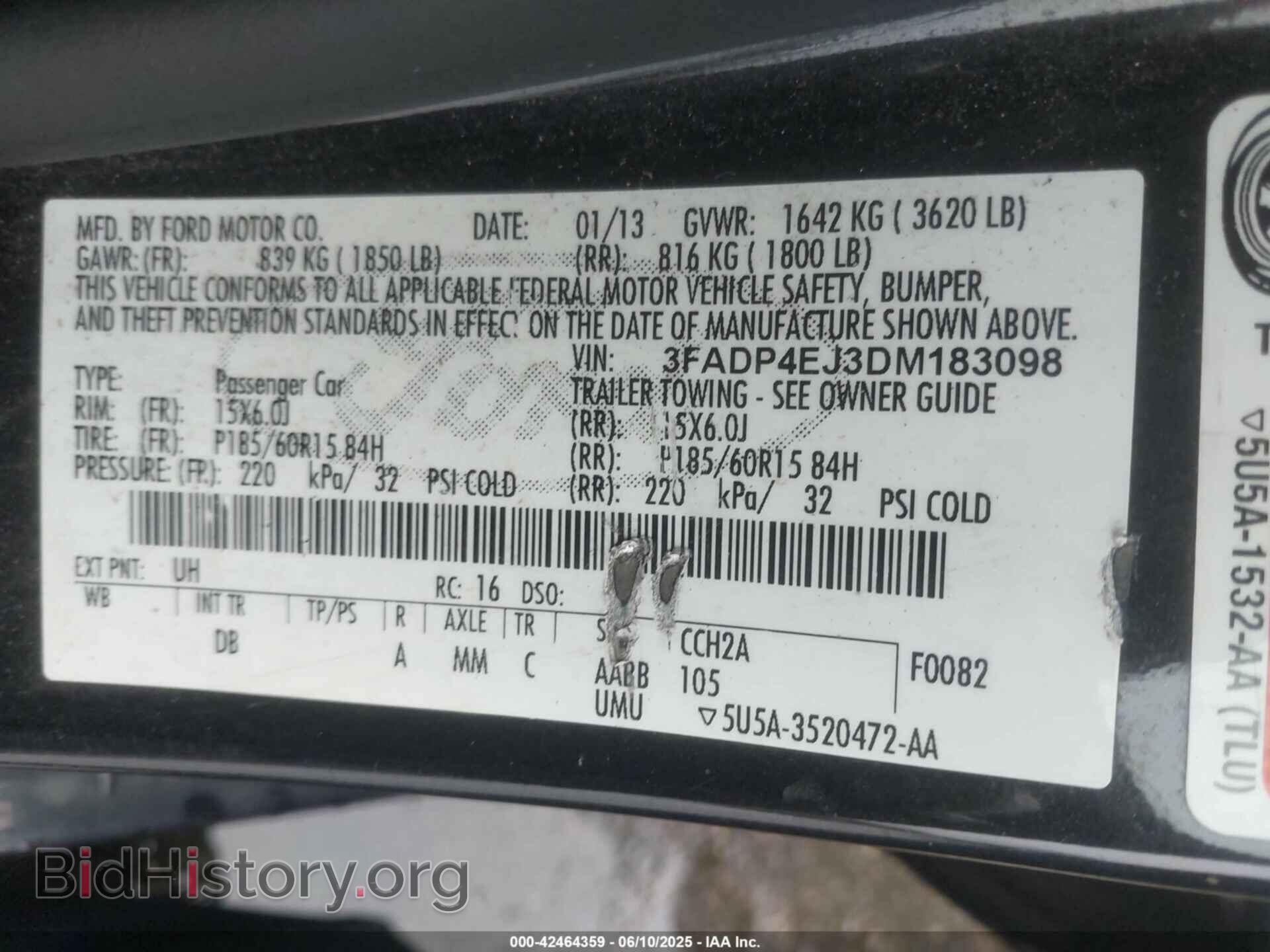 2013 FORD FIESTA - VIN: 3FADP4EJ3DM183098 - Фото 9