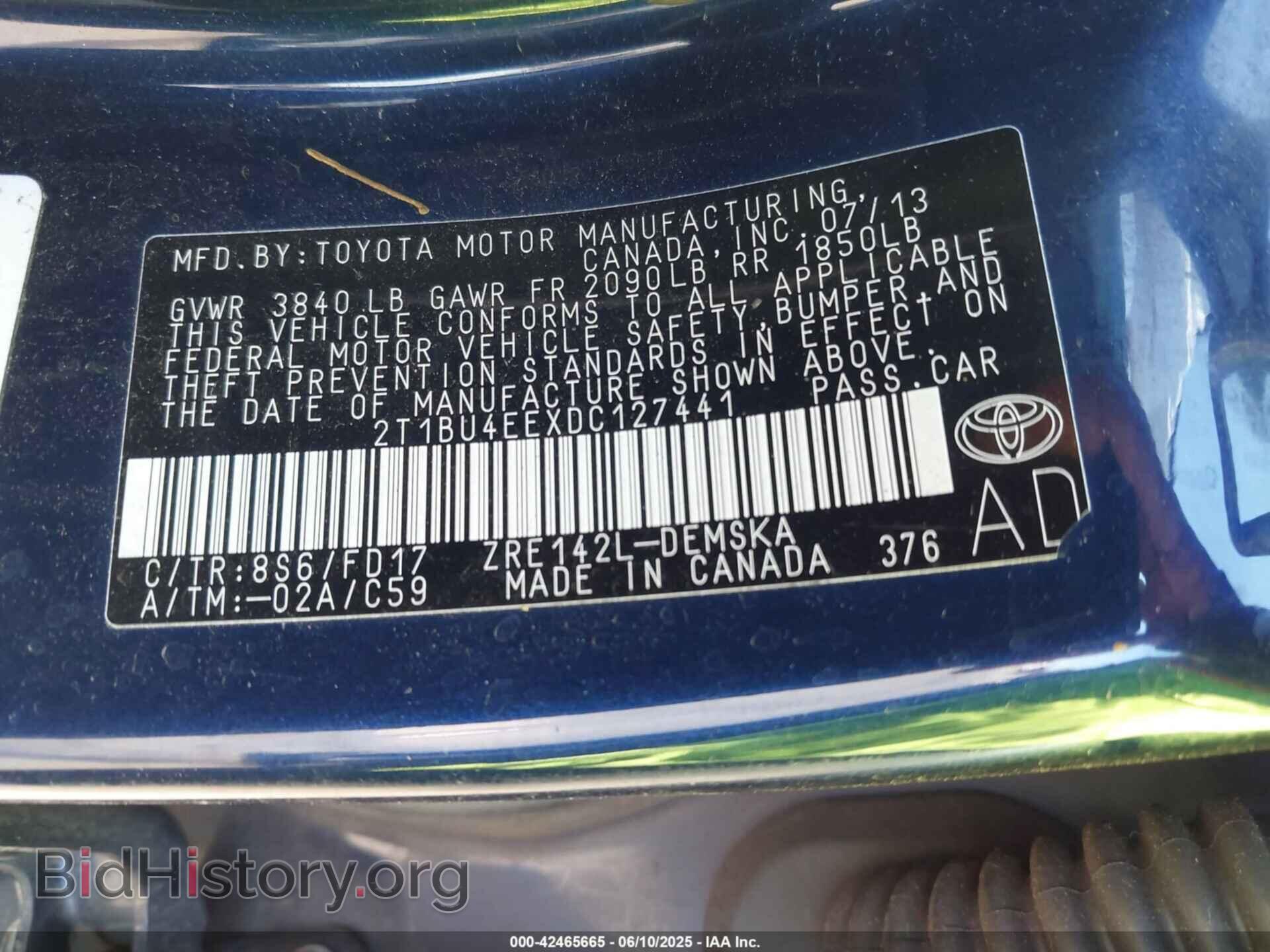 2013 TOYOTA COROLLA - VIN: 2T1BU4EEXDC127441 - Фото 9