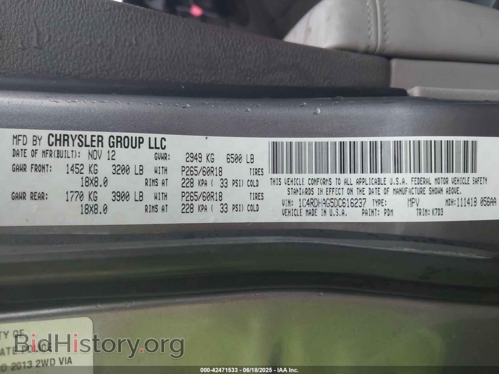 2013 DODGE DURANGO - VIN: 1C4RDHAG5DC616237 - Photo 9