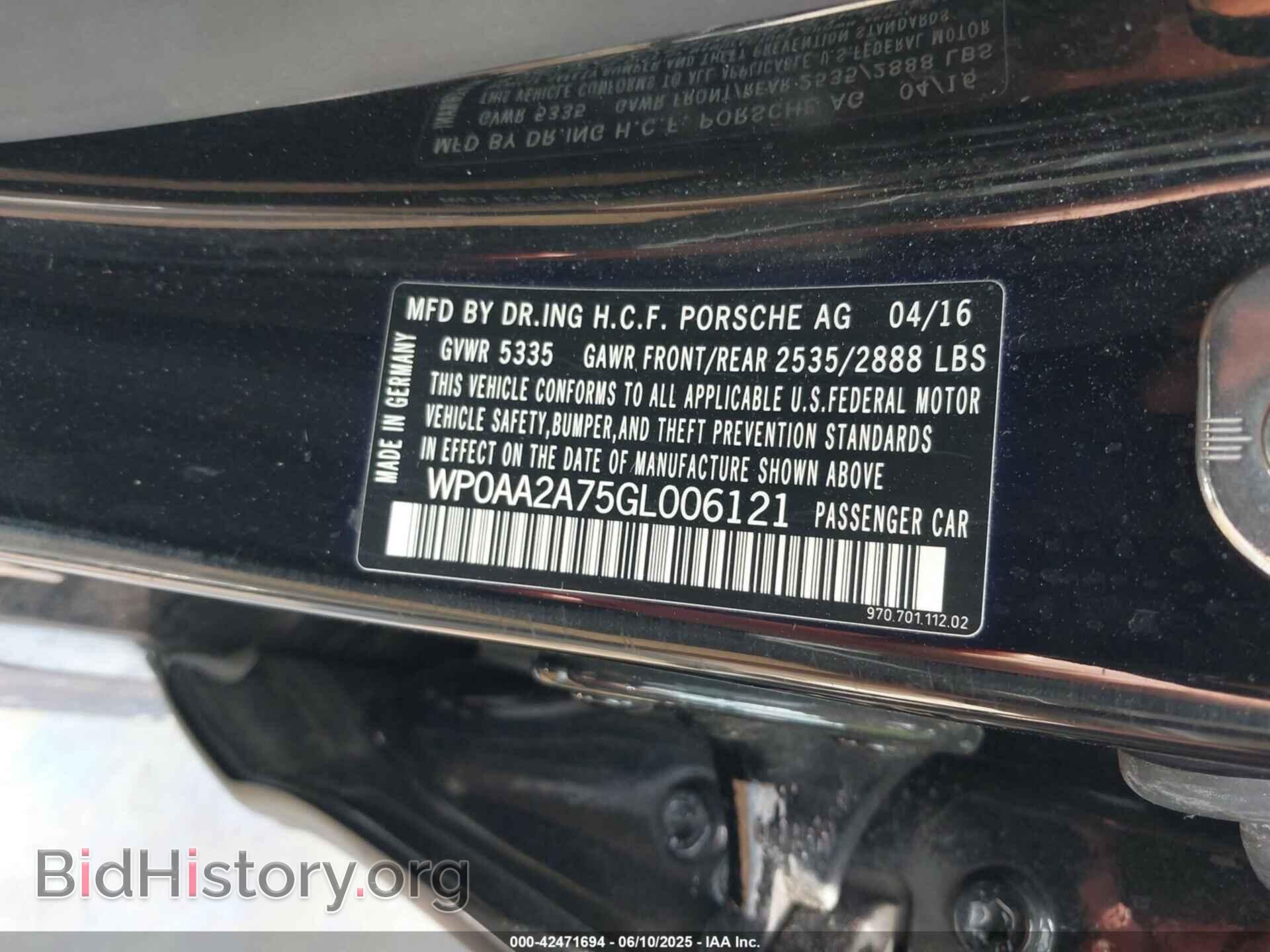2016 PORSCHE PANAMERA - VIN: WP0AA2A75GL006121 - Фото 9
