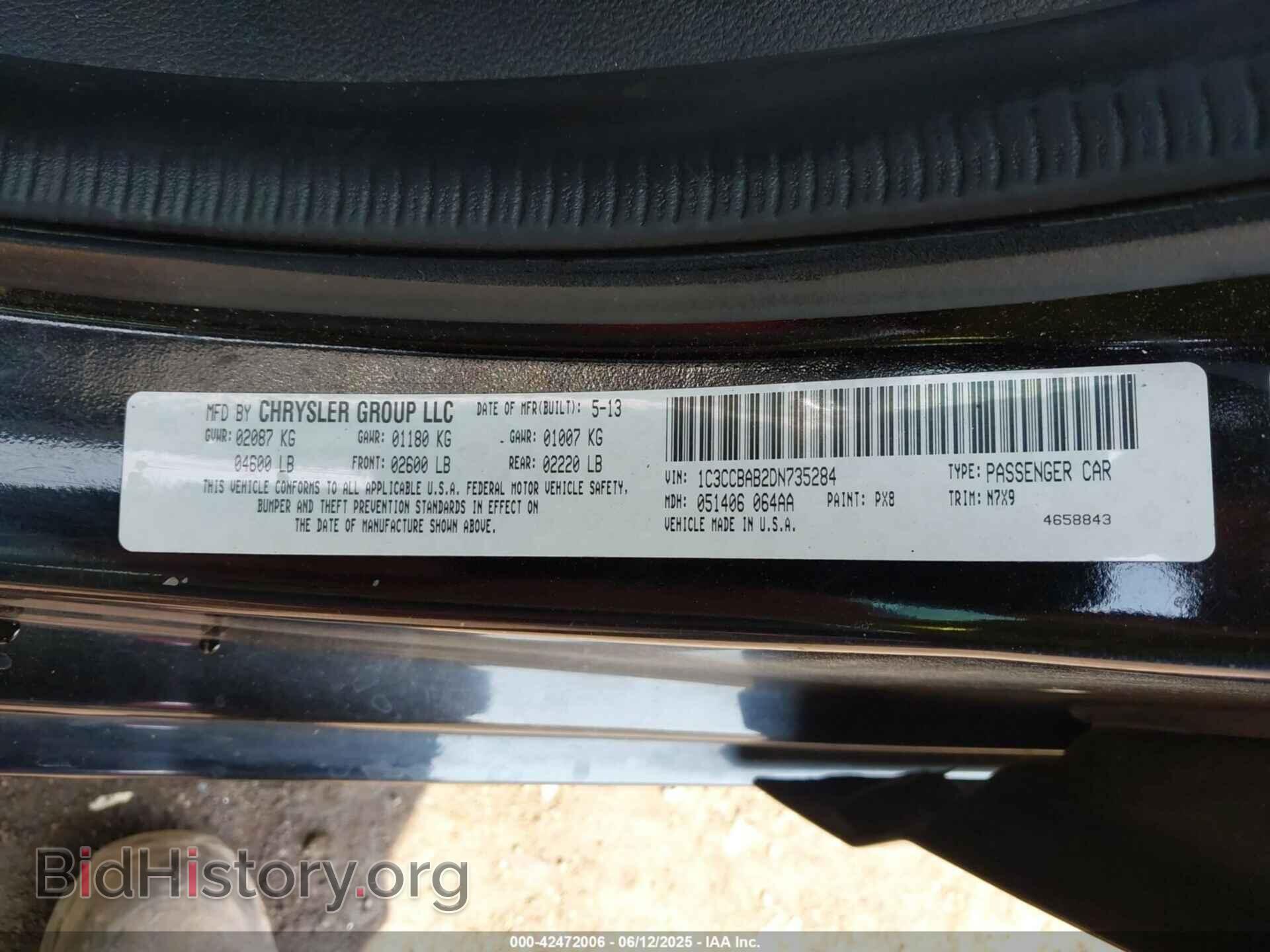 2013 CHRYSLER 200 - VIN: 1C3CCBAB2DN735284 - Фото 9