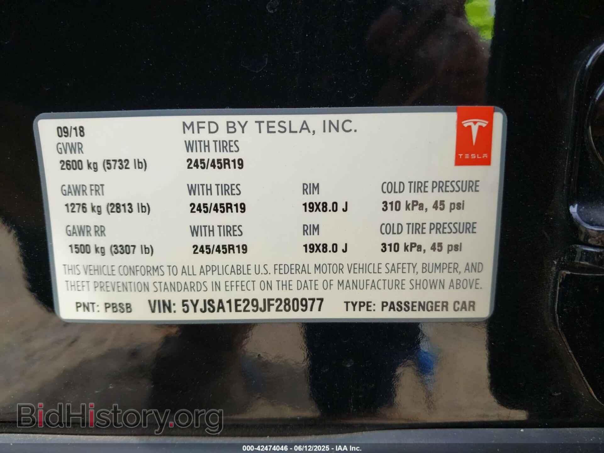 2018 TESLA MODEL S - VIN: 5YJSA1E29JF280977 - Фото 9