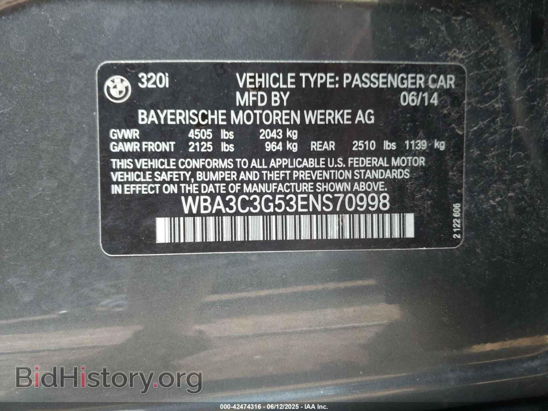 2014 BMW 320I - VIN: WBA3C3G53ENS70998 - Фото 9