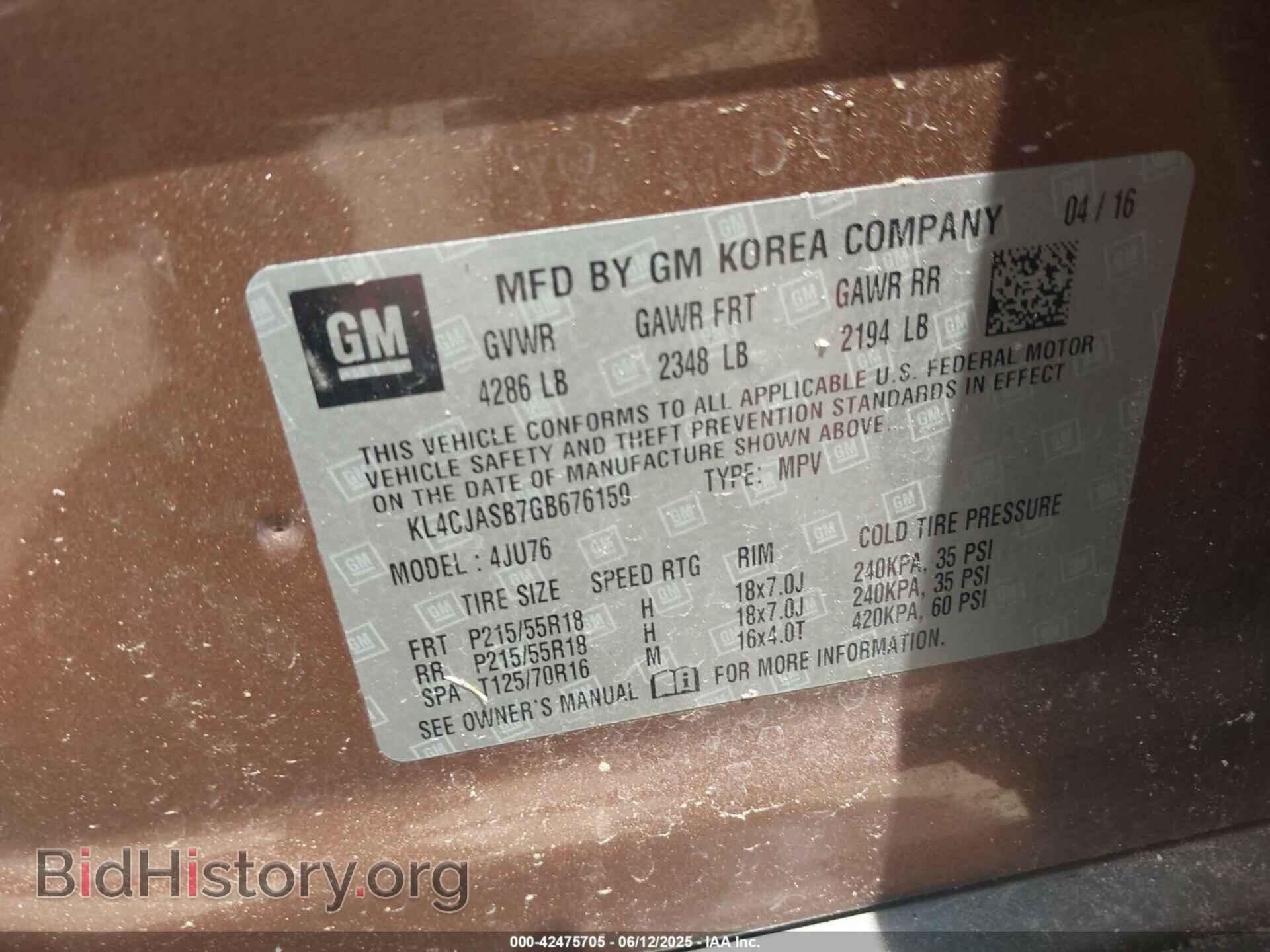 2016 BUICK ENCORE - VIN: KL4CJASB7GB676159 - Photo 9