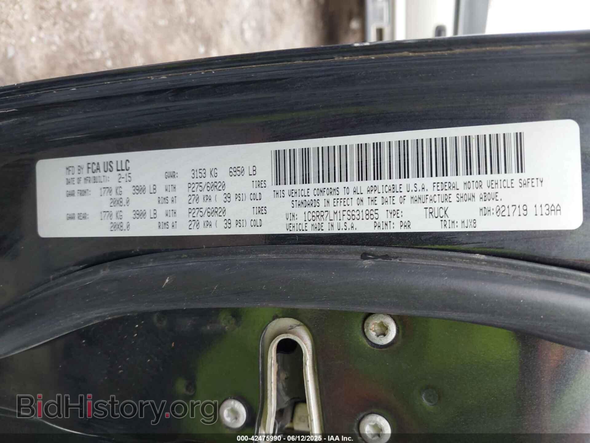2015 RAM 1500 - VIN: 1C6RR7LM1FS631865 - Фото 9