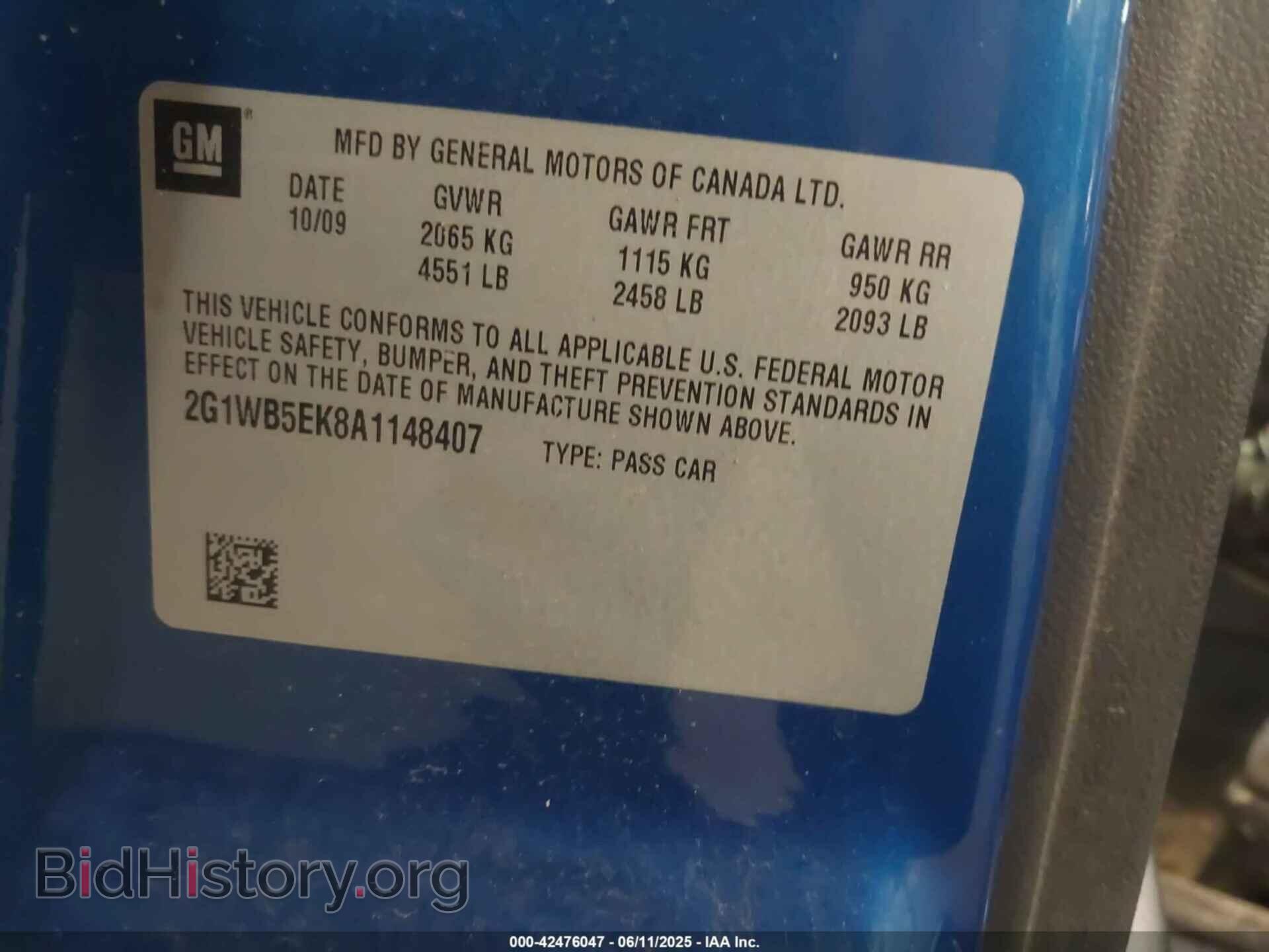 2010 CHEVROLET IMPALA - VIN: 2G1WB5EK8A1148407 - Фото 9