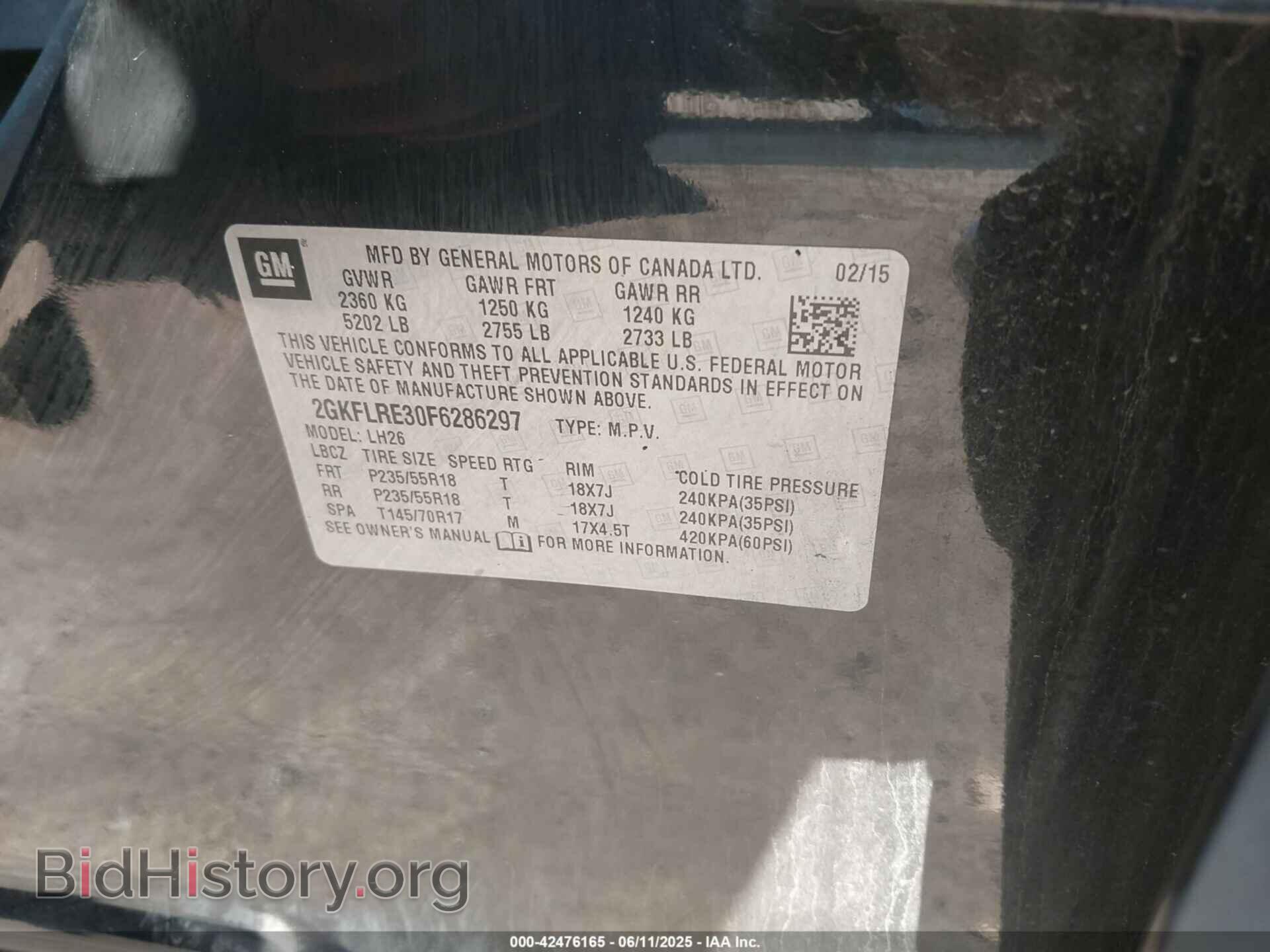 2015 GMC TERRAIN - VIN: 2GKFLRE30F6286297 - Фото 9