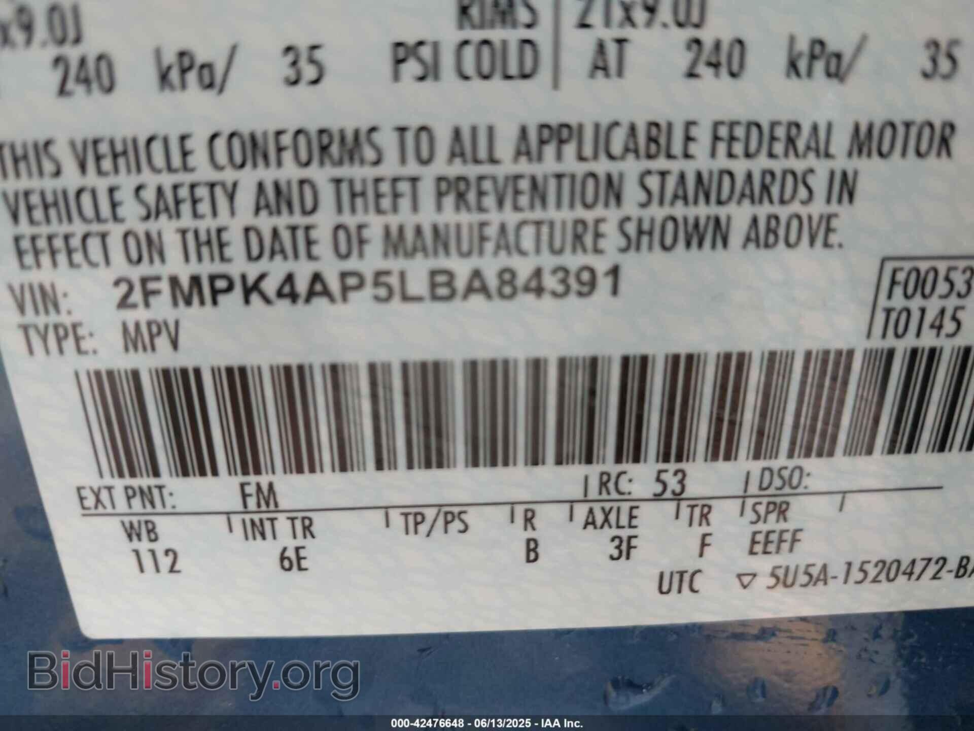 2020 FORD EDGE - VIN: 2FMPK4AP5LBA84391 - Фото 9
