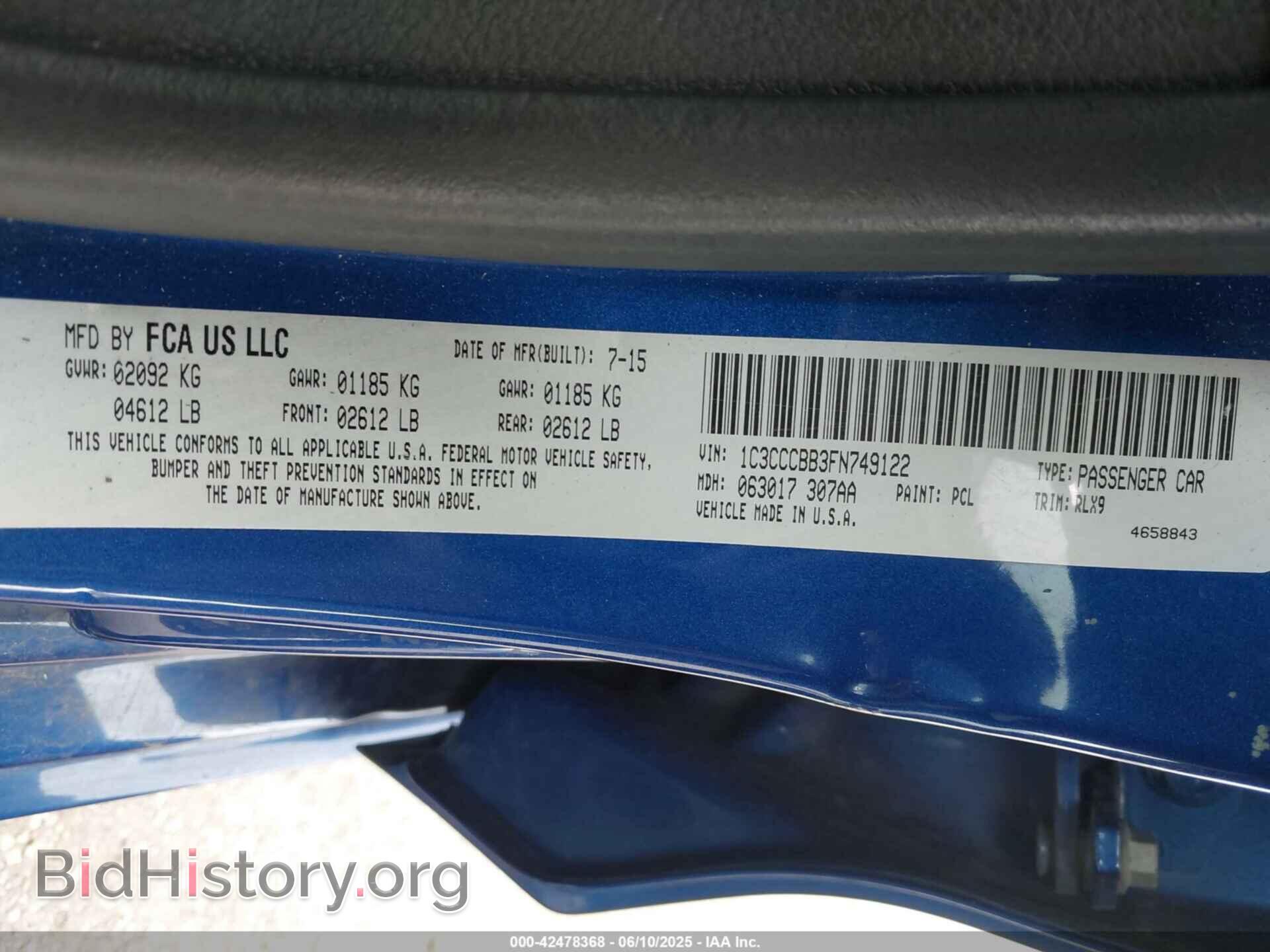 2015 CHRYSLER 200 - VIN: 1C3CCCBB3FN749122 - Photo 9