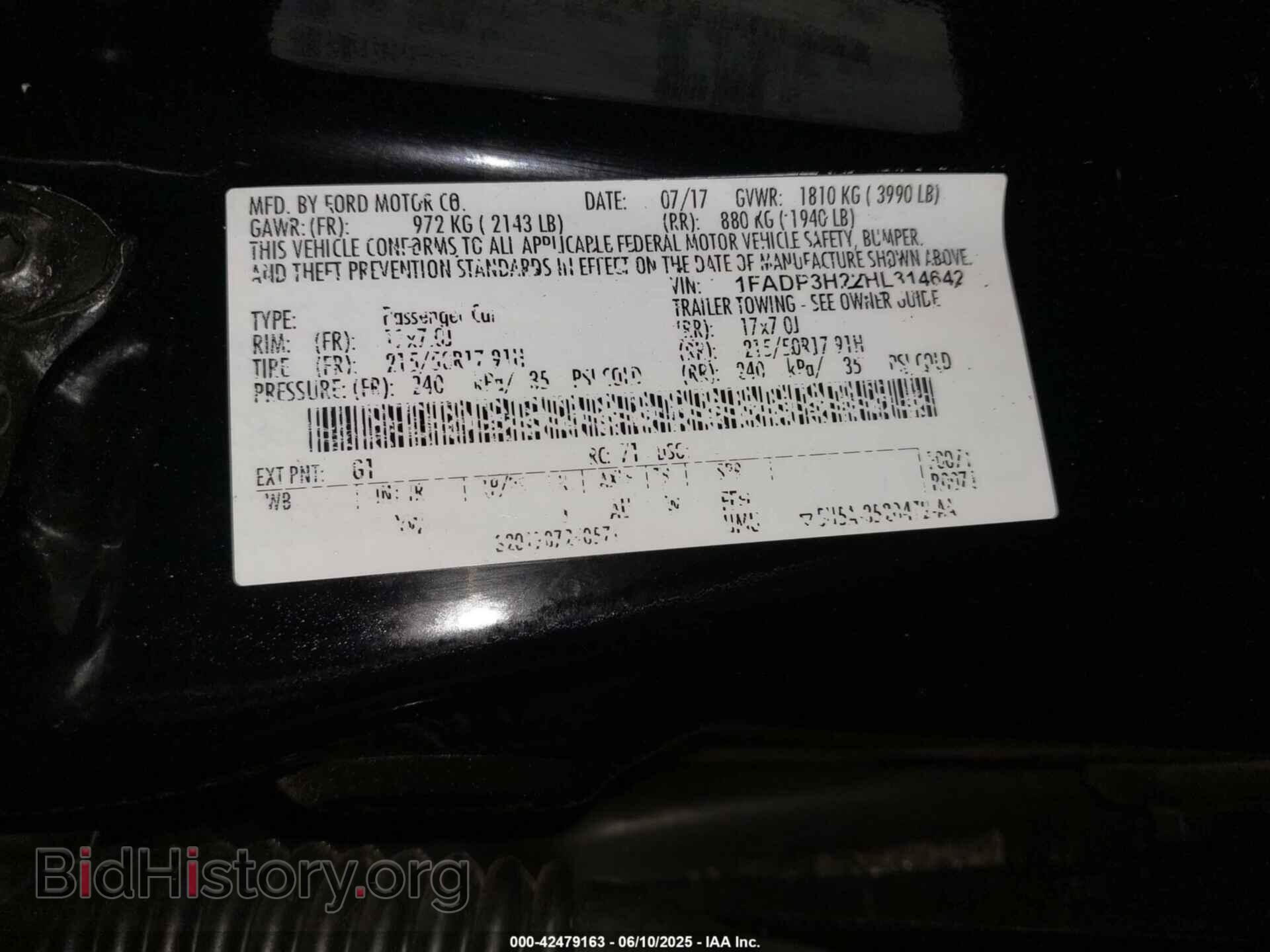 2017 FORD FOCUS - VIN: 1FADP3H22HL314642 - Фото 9