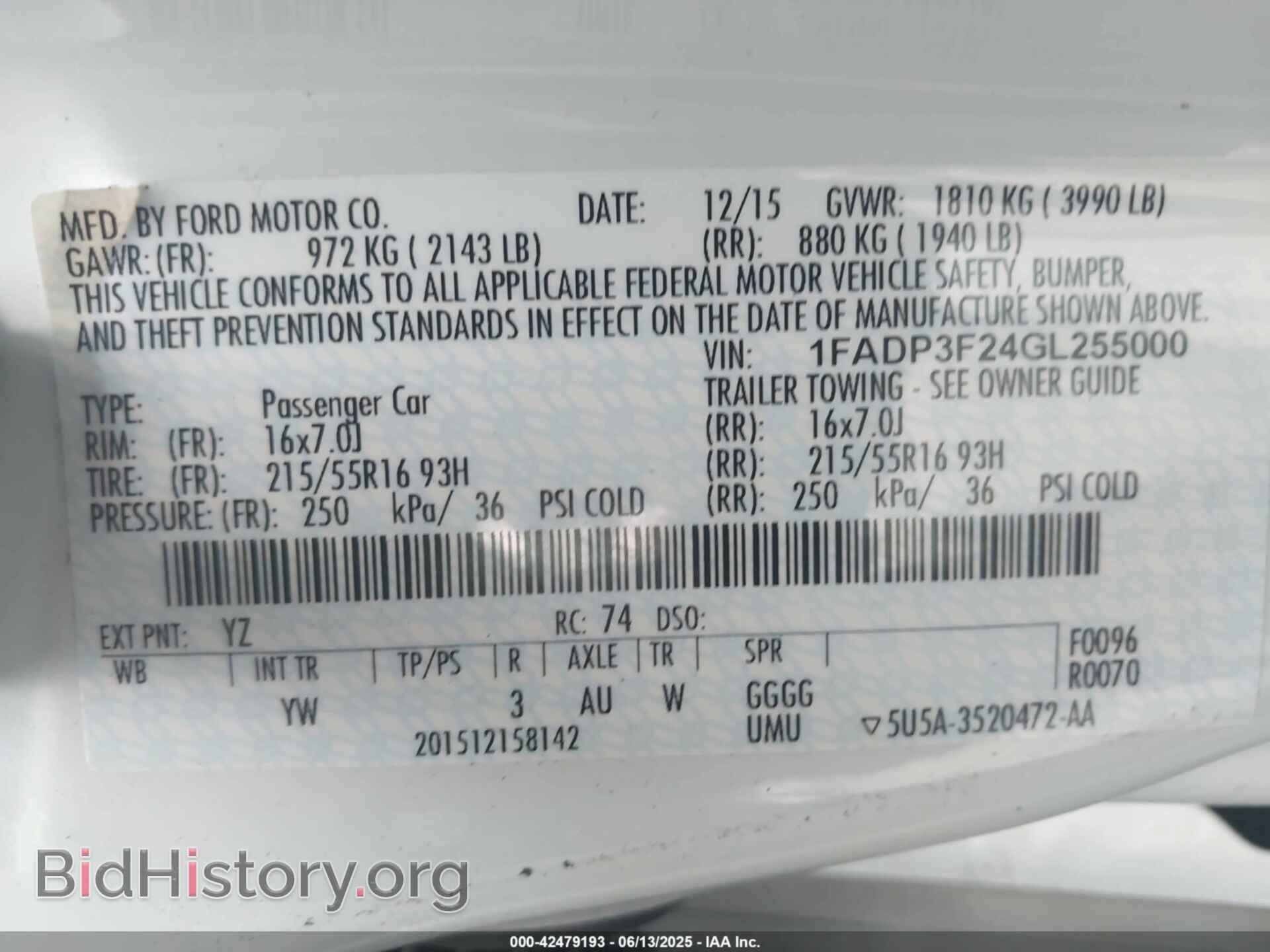 2016 FORD FOCUS - VIN: 1FADP3F24GL255000 - Фото 9