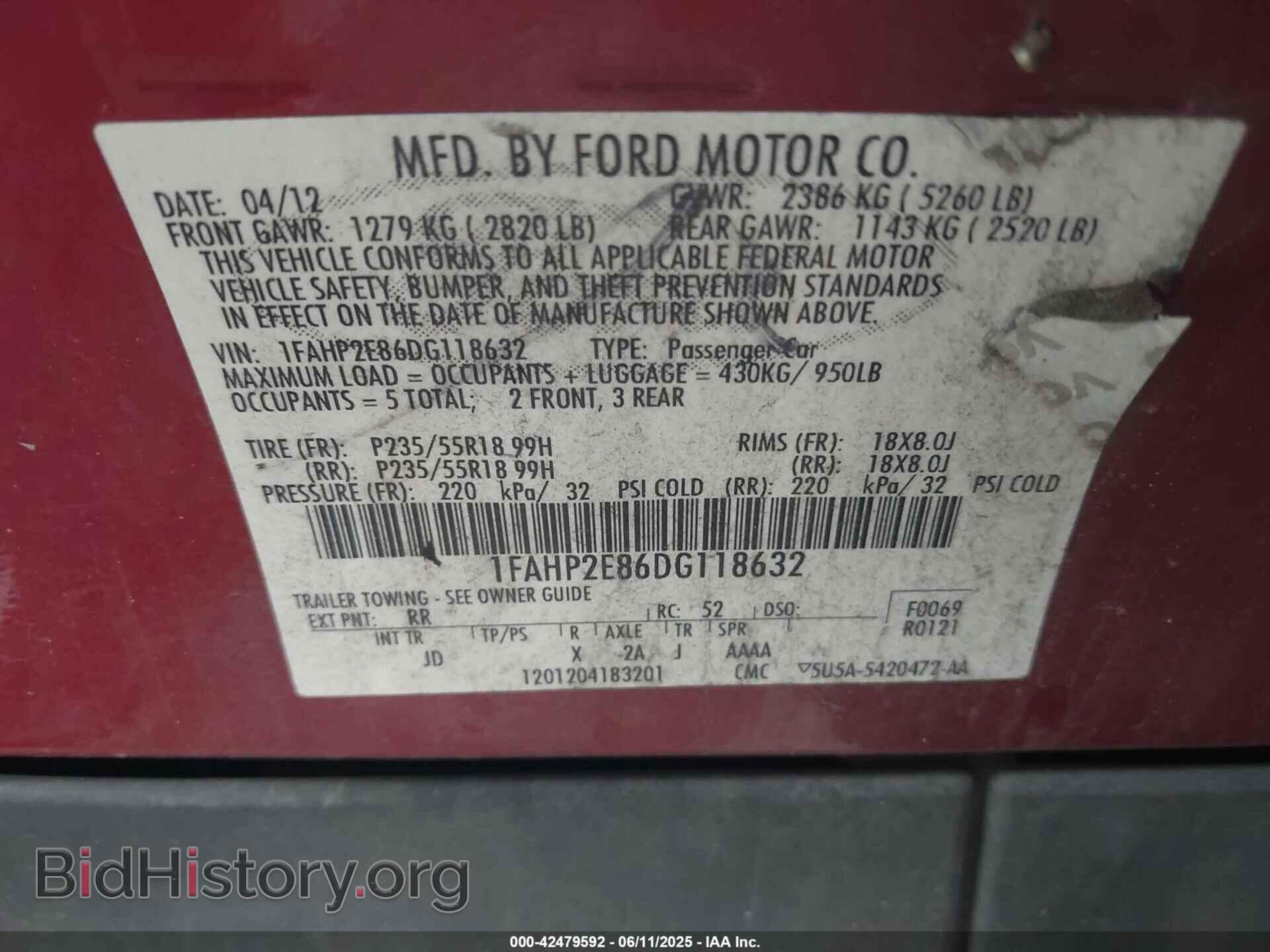 2013 FORD TAURUS - VIN: 1FAHP2E86DG118632 - Photo 9